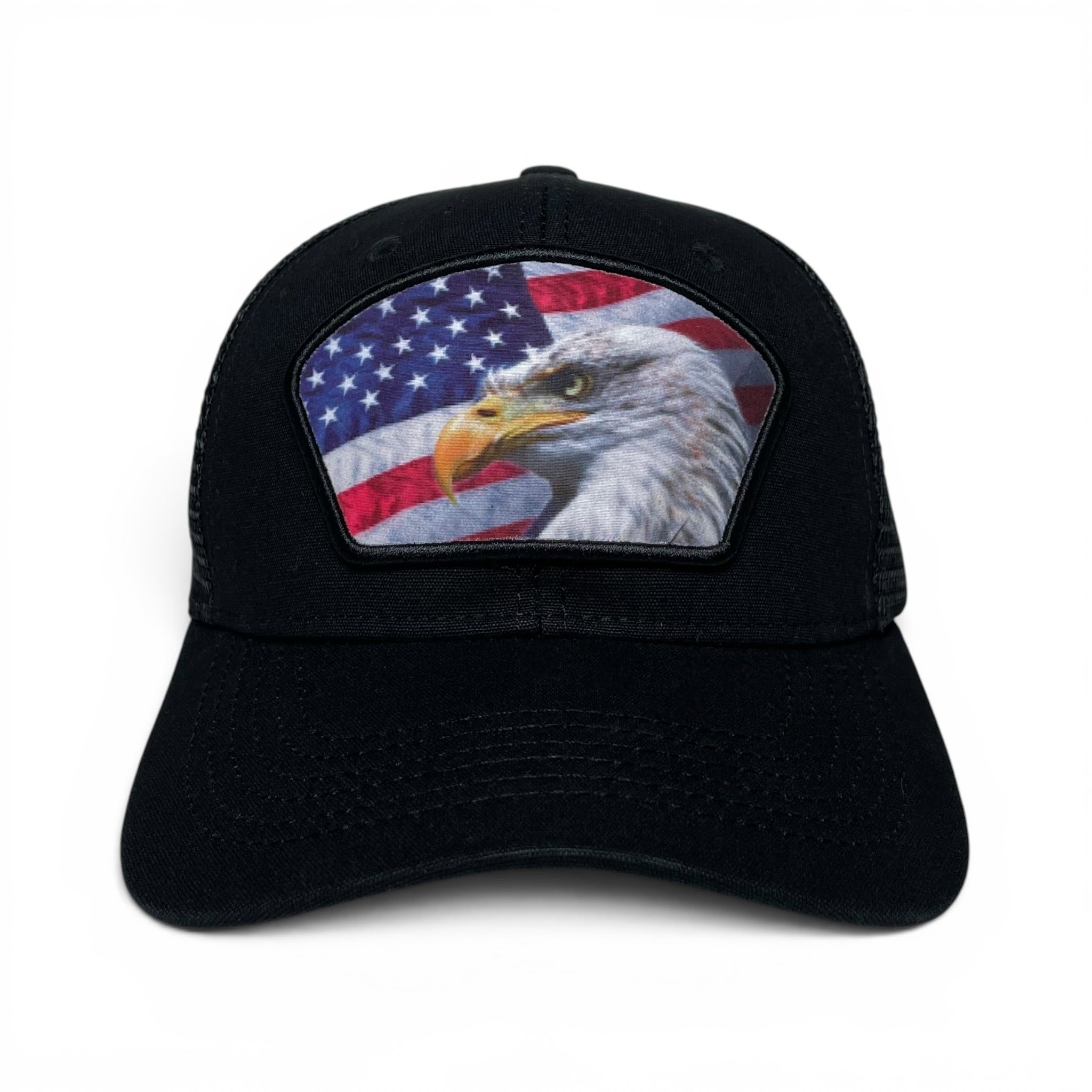 USA American Flag & Eagle Patch Snapback Trucker Hat