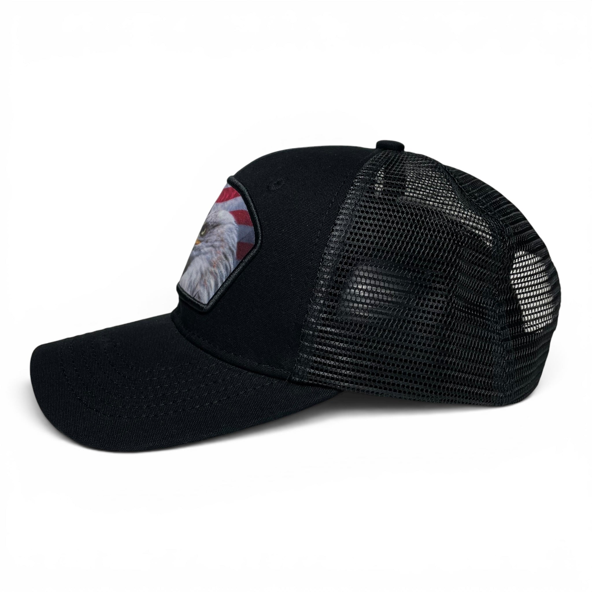 USA American Flag & Eagle Patch Snapback Trucker Hat