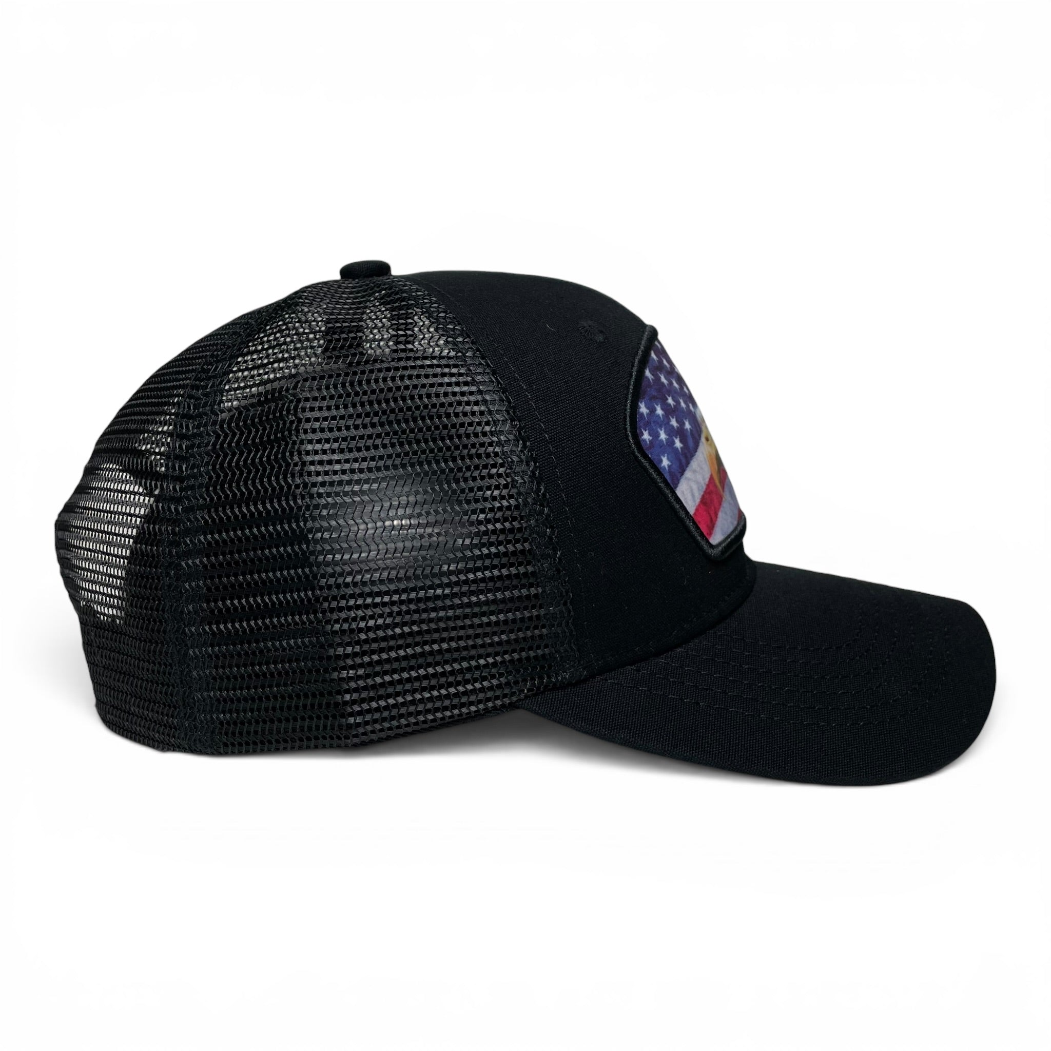 USA American Flag & Eagle Patch Snapback Trucker Hat