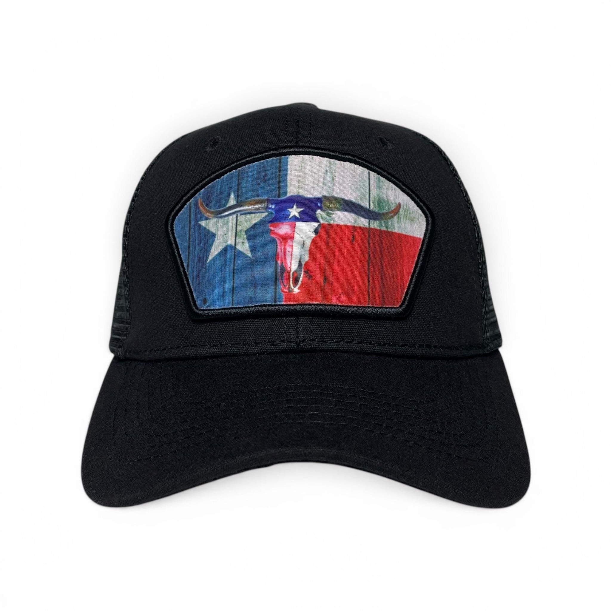 Texas Bull Skull Printed Patch Western Trucker Snapback Hat