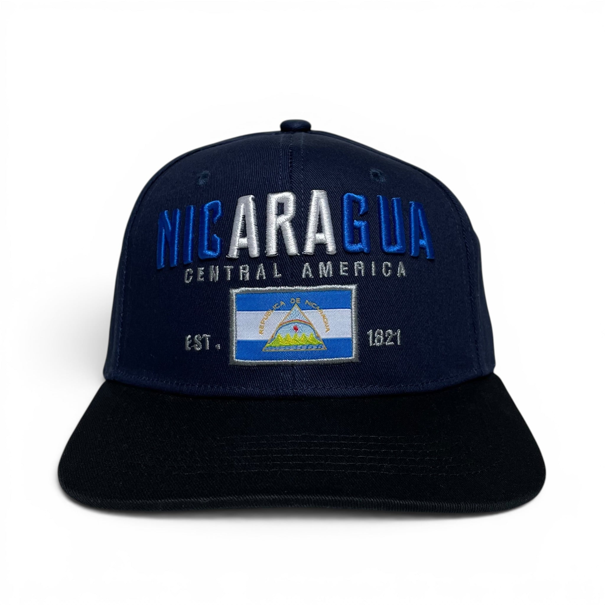 Gorra de Baseball Snapback con Bandera de Nicaragua Bordada