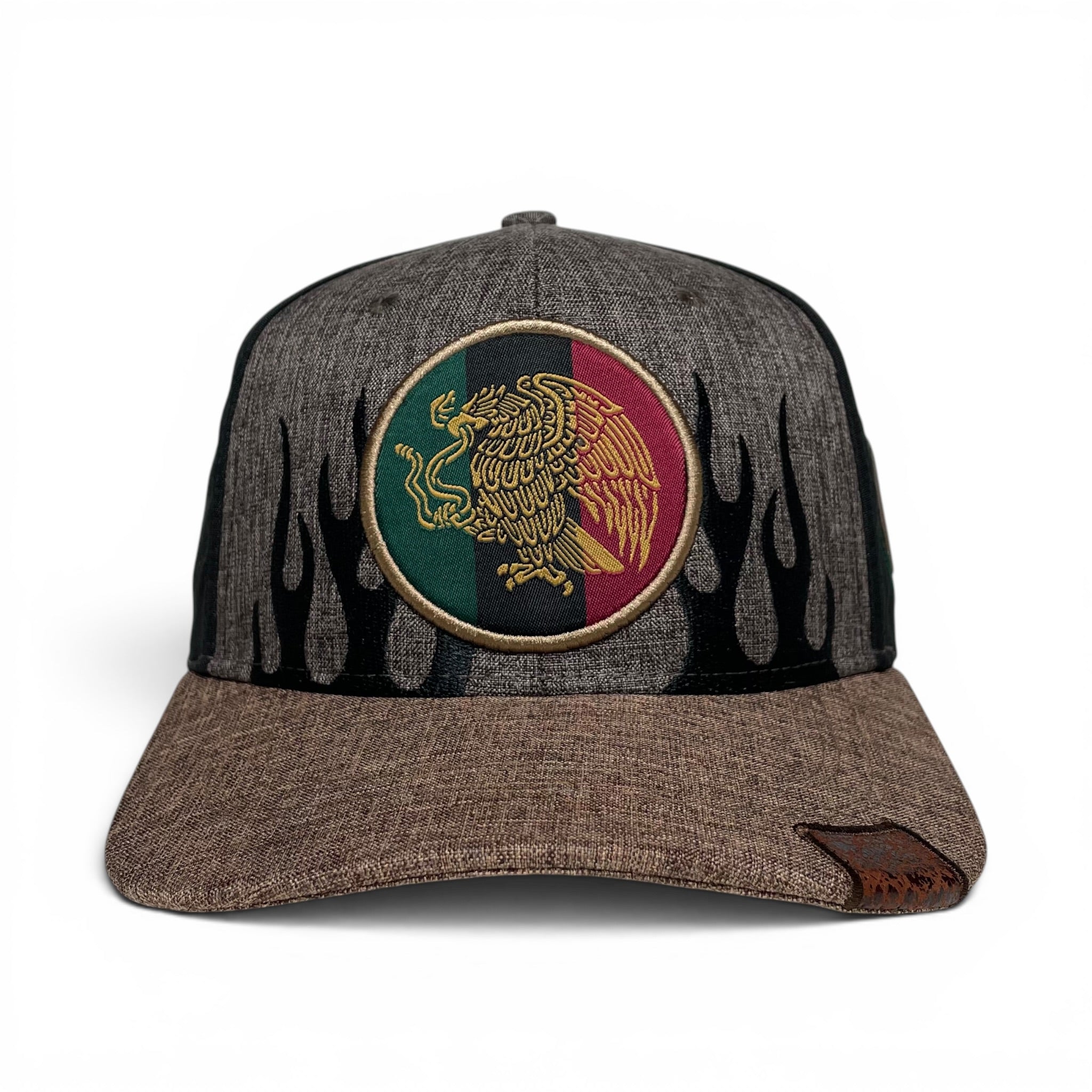 Mexico Eagle Flames of fire Embroidered Snapback Baseball Cap