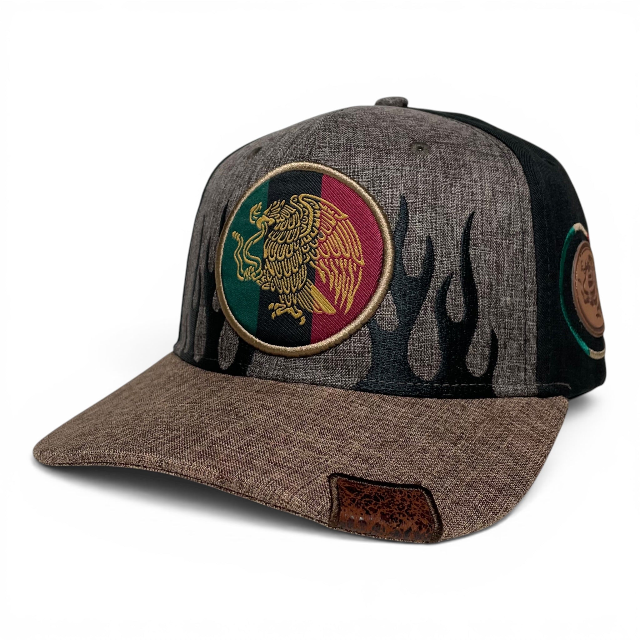 Mexico Eagle Flames of fire Embroidered Snapback Baseball Cap