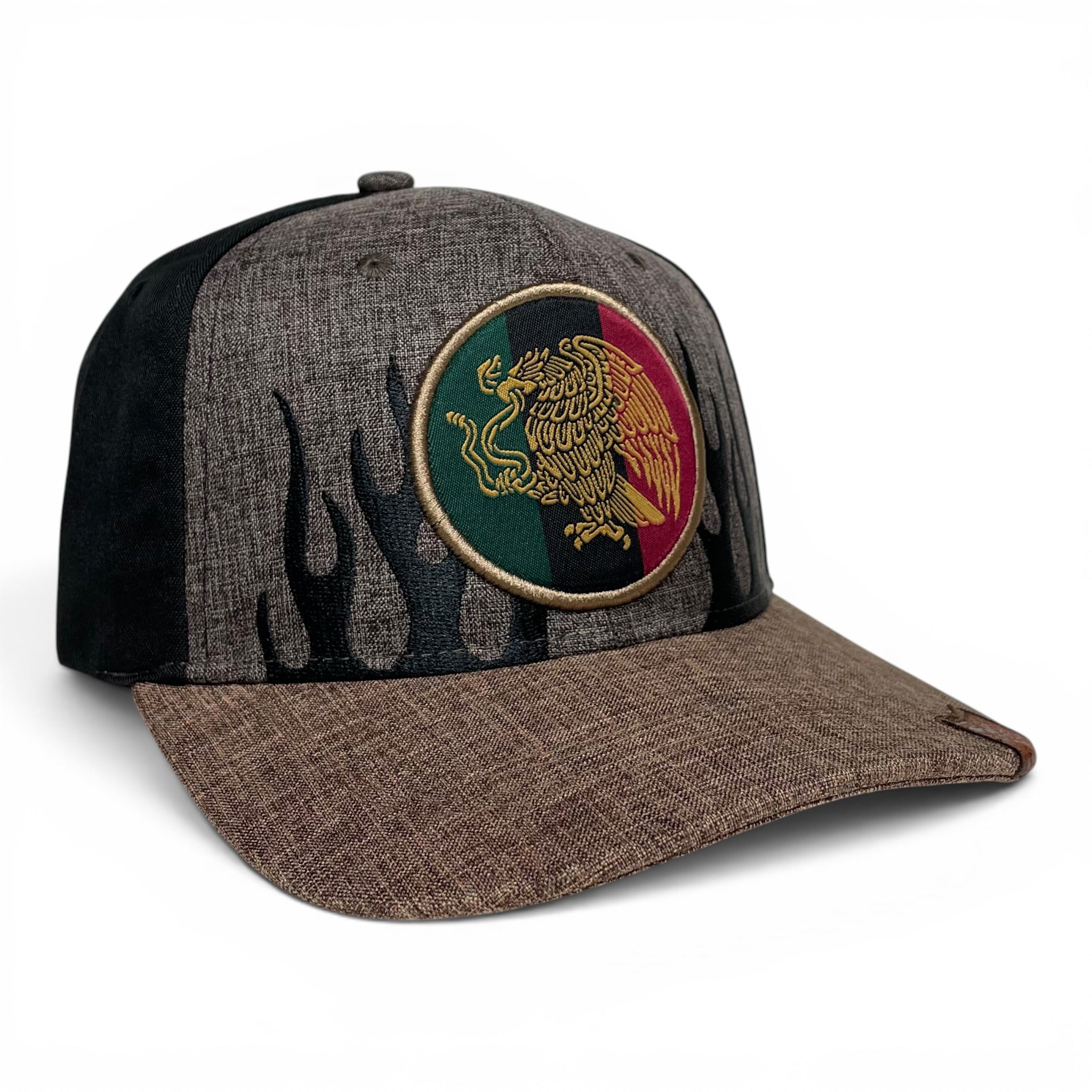 Mexico Eagle Flames of fire Embroidered Snapback Baseball Cap