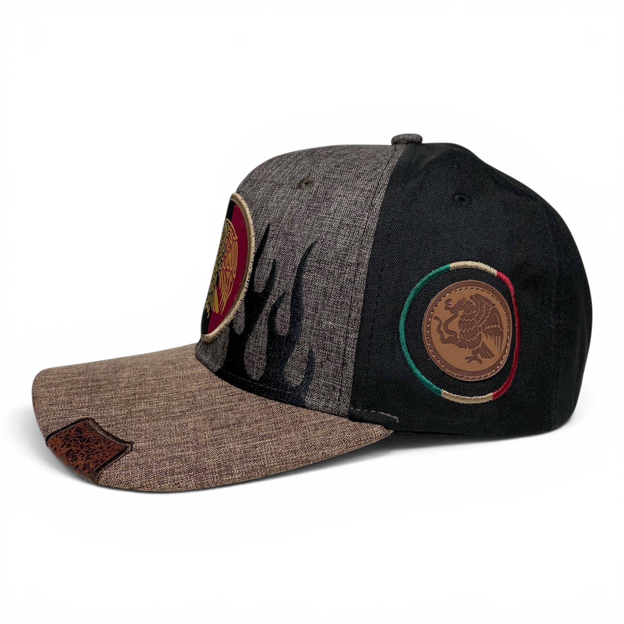 Mexico Eagle Flames of fire Embroidered Snapback Baseball Cap