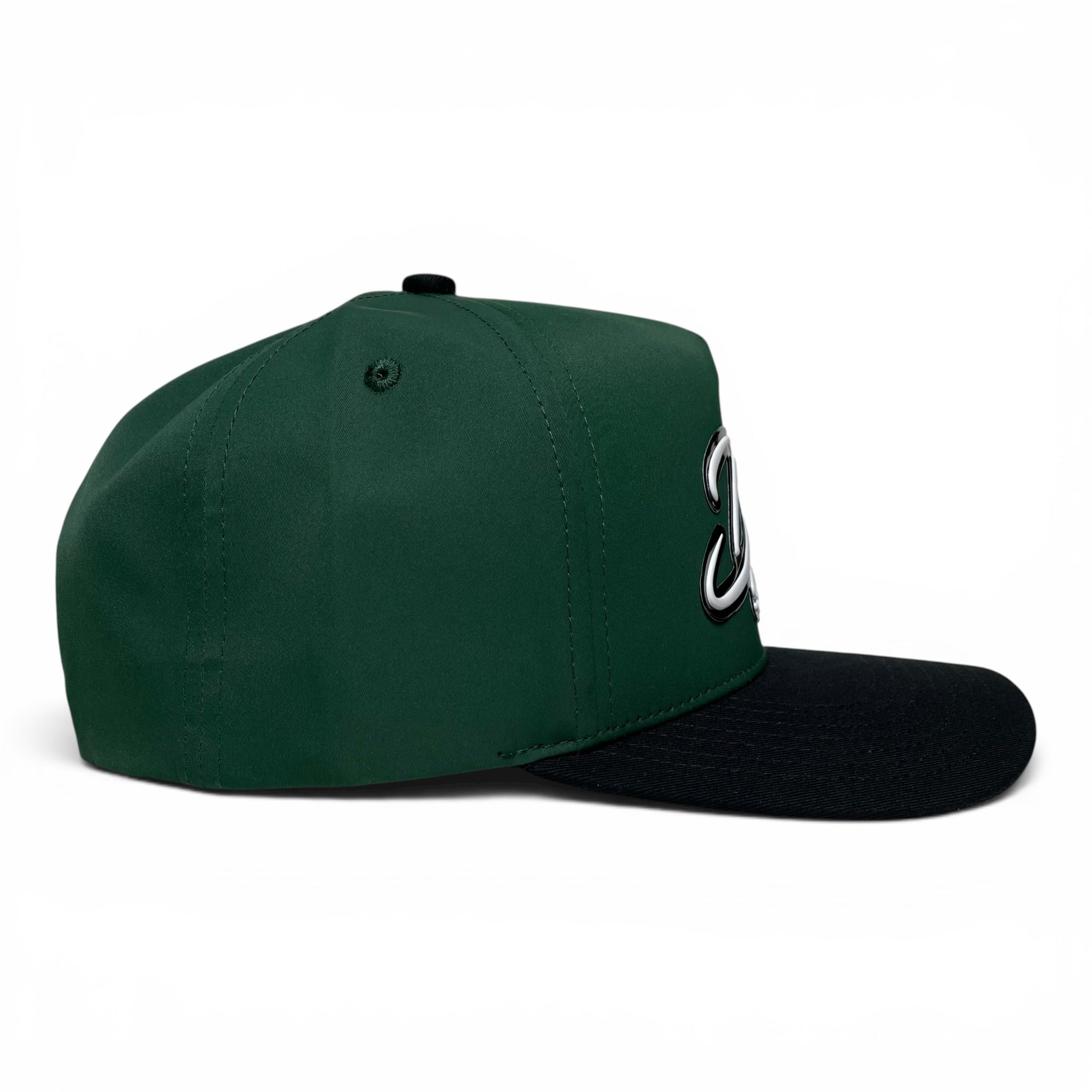 Dope Snapback Baseball Cap, 3D PVC Patch, Flat Brim, Green/Black