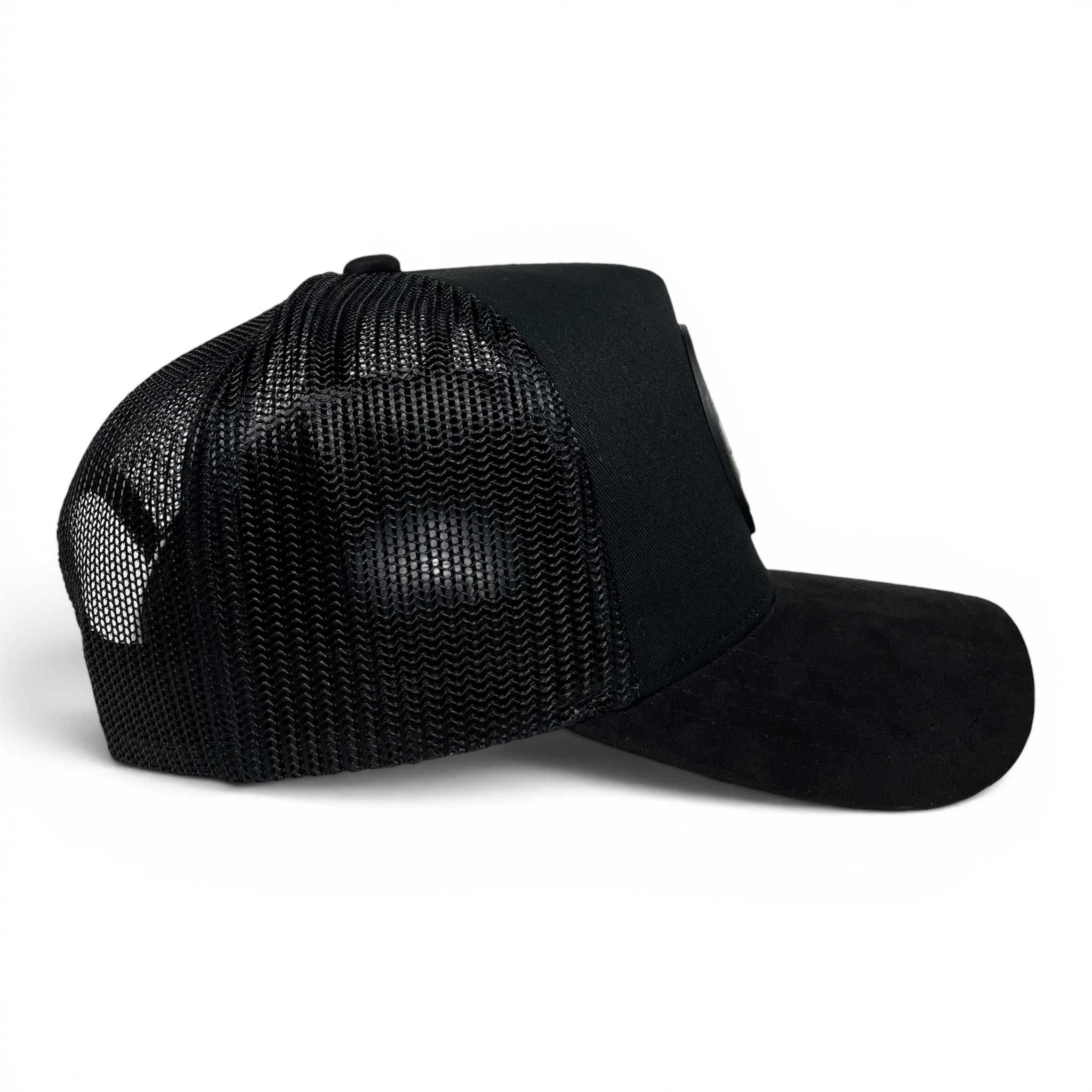 Cobra 3D PVC Patch Snapback Hat, Black, Mesh Back, Suede Brim