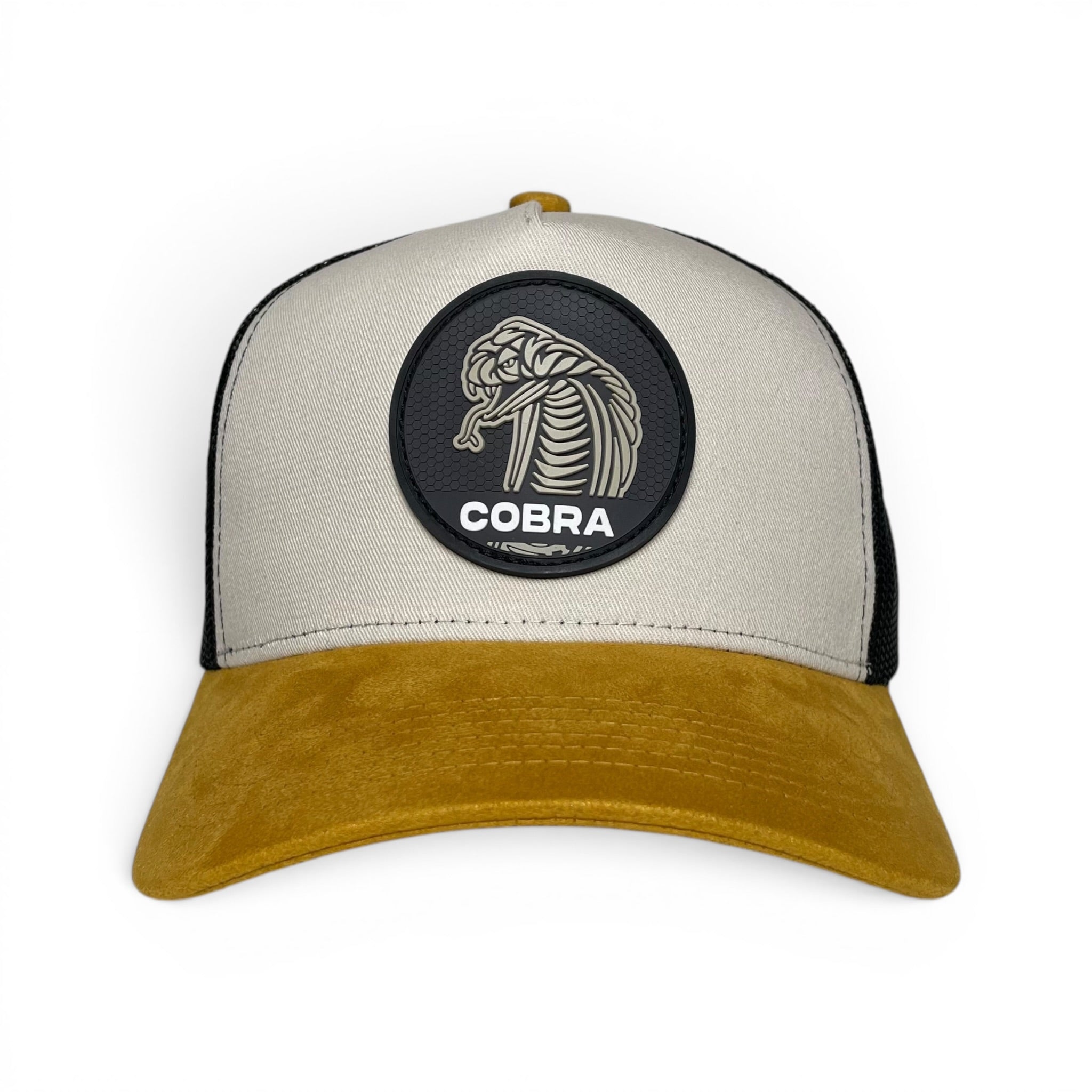 Cobra 3D PVC Patch Snapback Hat, Mesh Back, Suede Brim