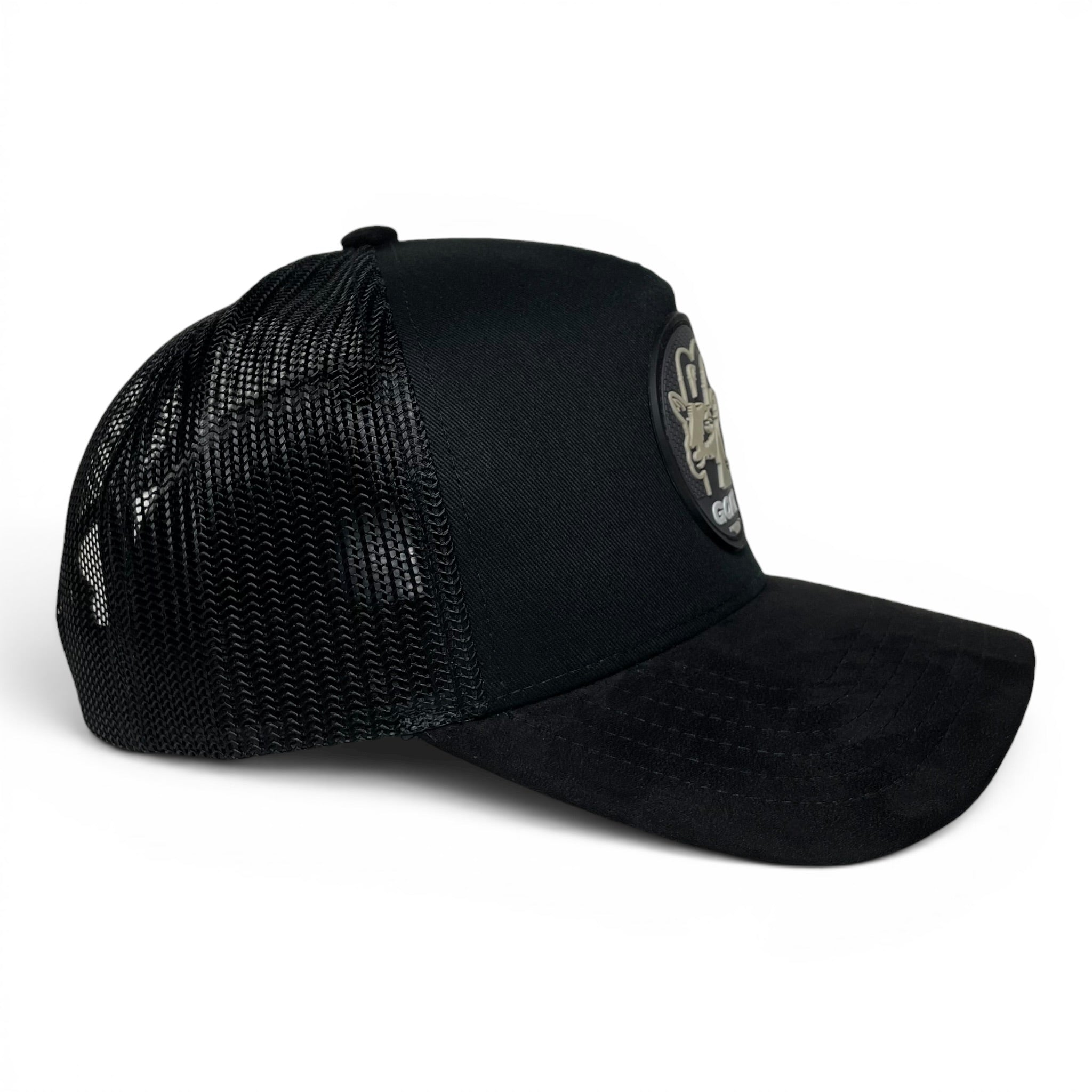 GOAT 3D PVC Patch Snapback Hat, Mesh Back, Suede Brim
