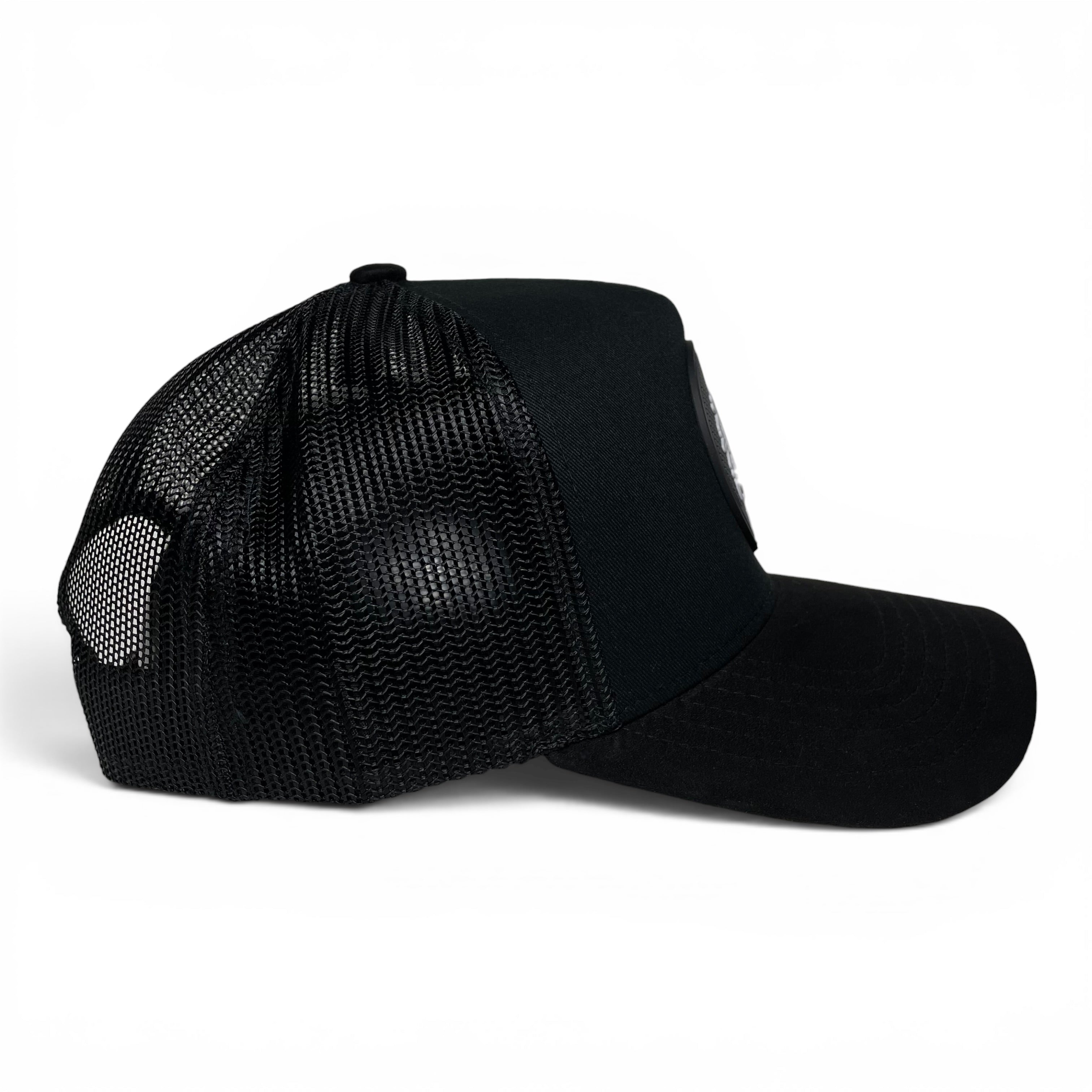 Wolf 3D PVC Patch Snapback Hat – Black, Mesh Back, Suede Brim