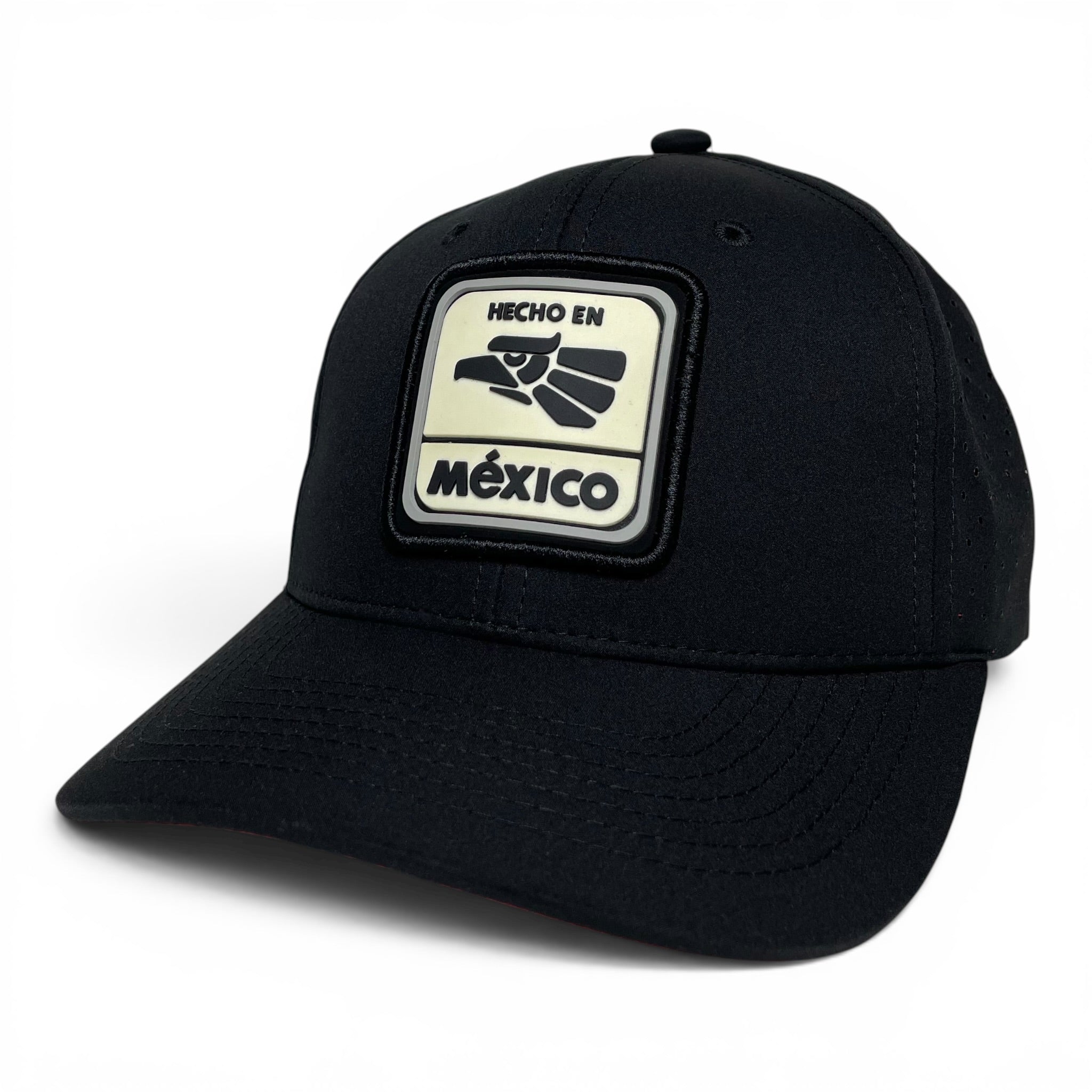 Hecho en Mexico 3D PVC Patch Snapback Hat, Black, Red Under Visor