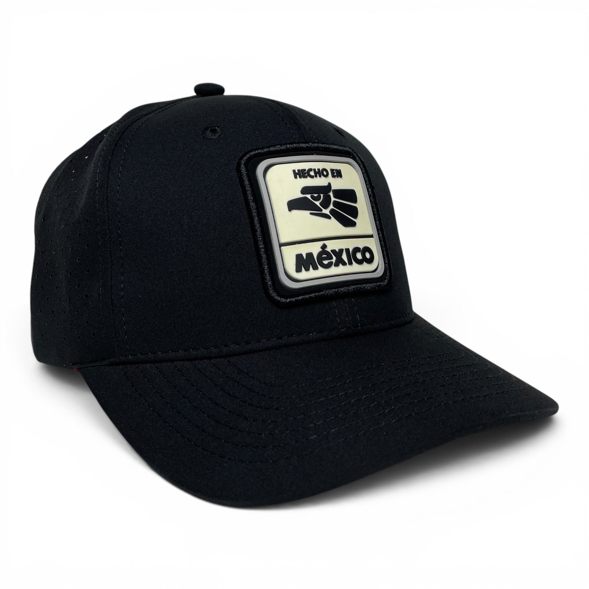 Hecho en Mexico 3D PVC Patch Snapback Hat, Black, Red Under Visor