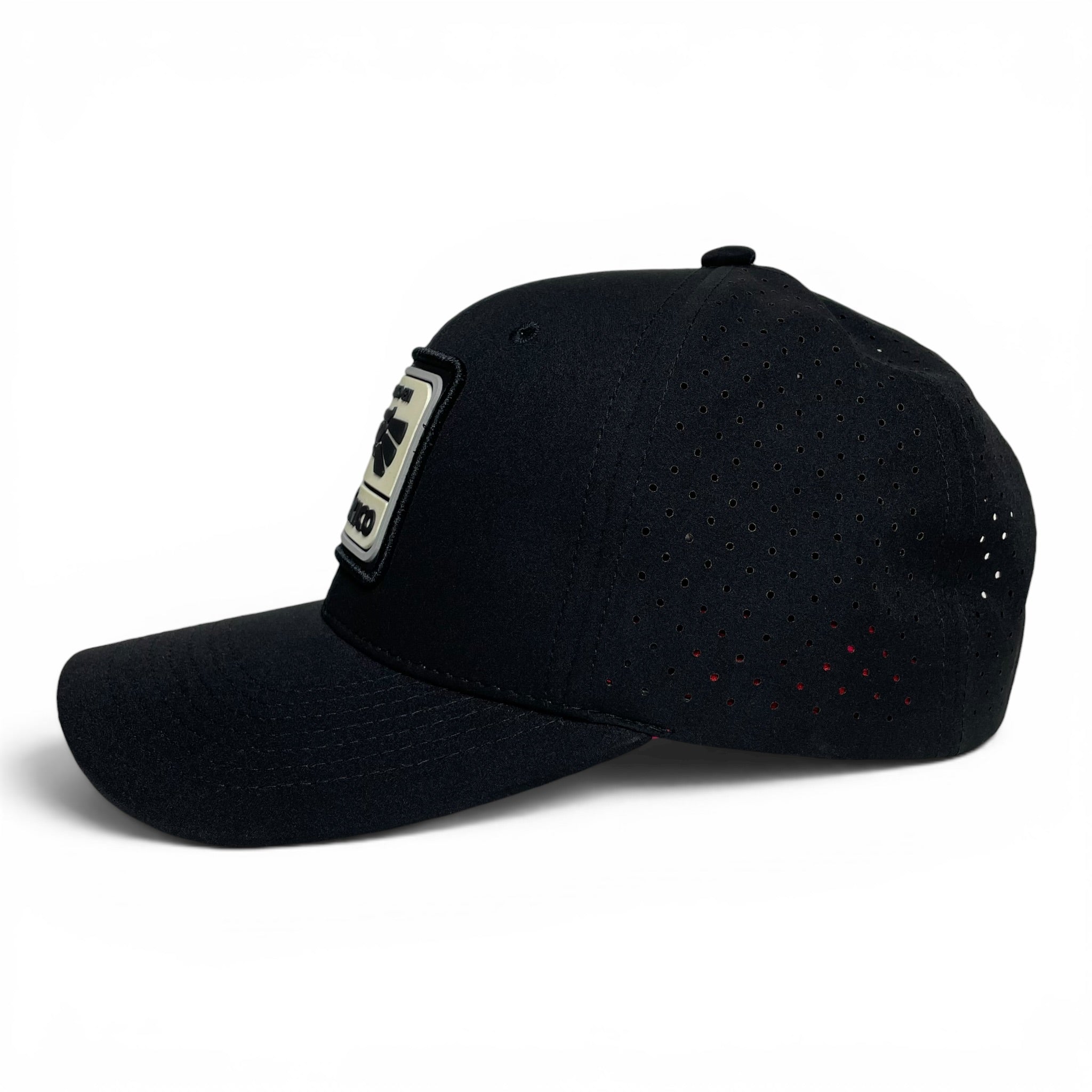 Hecho en Mexico 3D PVC Patch Snapback Hat, Black, Red Under Visor
