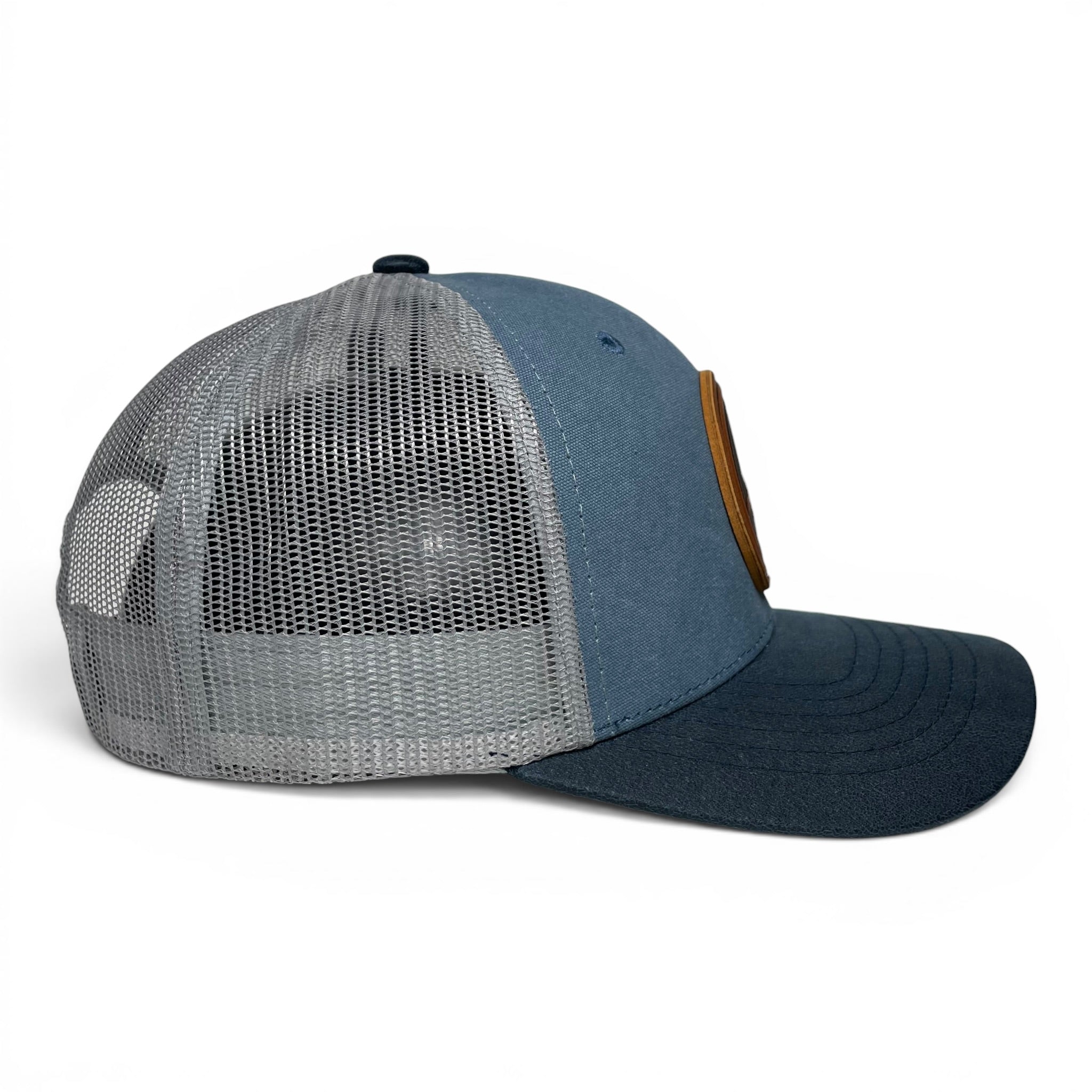 Scorpion Leather Patch Trucker Hat, Snapback, Canvas Curved Brim