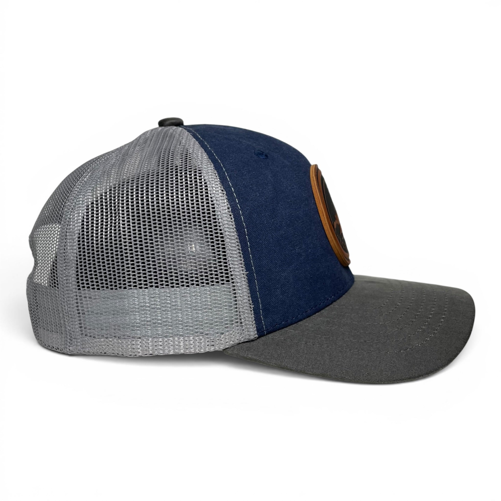 Western Scorpion Leather Patch Trucker Hat – Canvas Brim Snapback