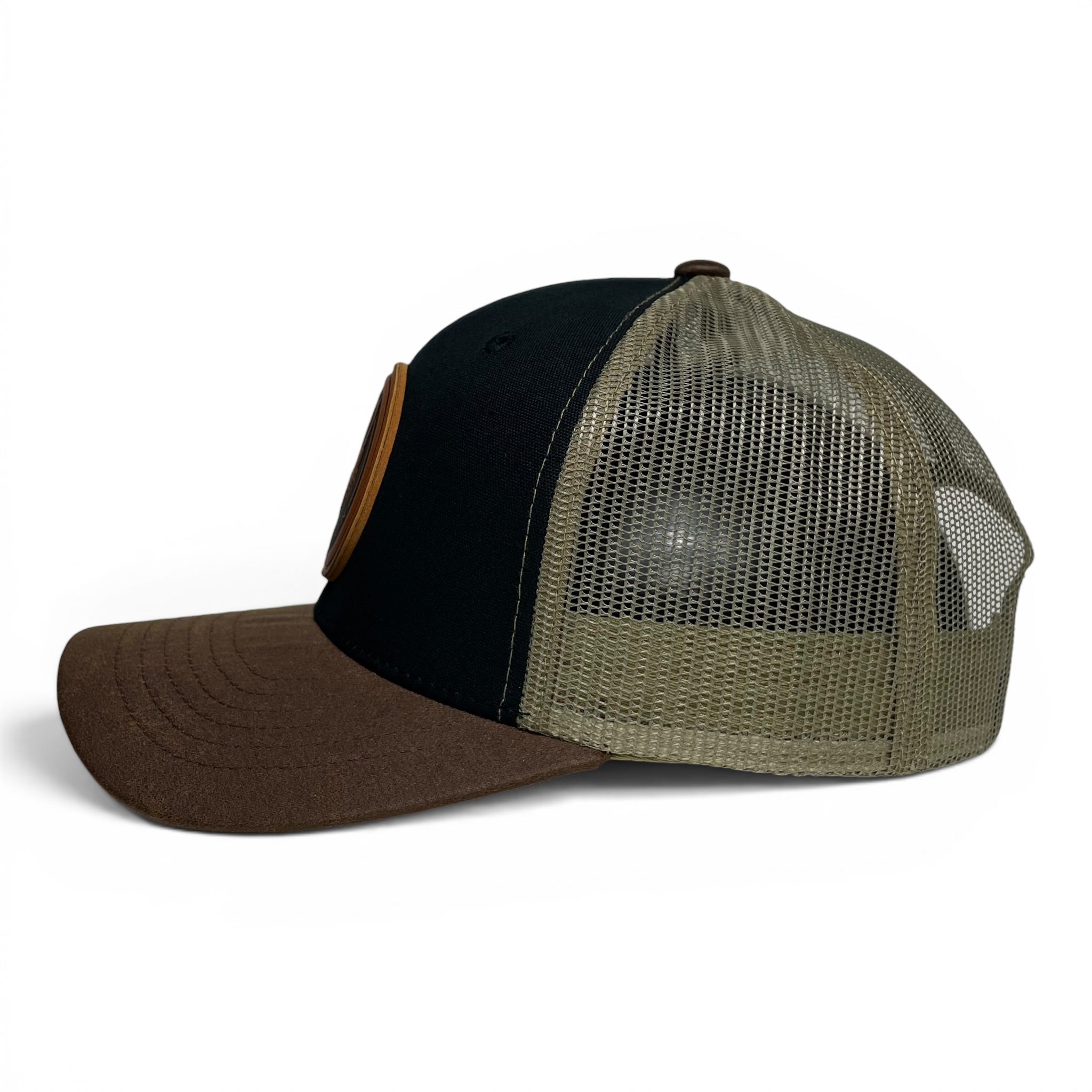 Mexican Scorpion Trucker Hat – Leather Patch, Canvas Brim, Snapback