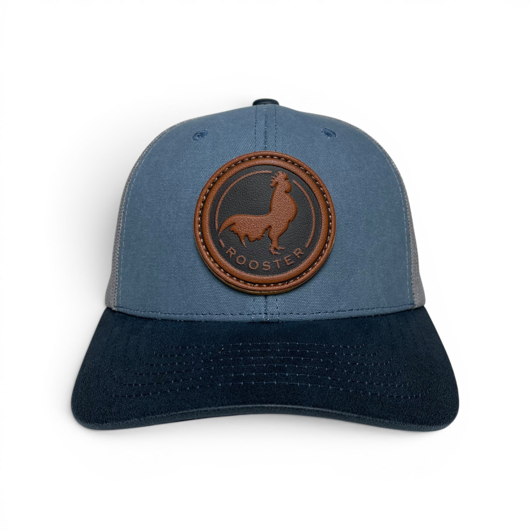 Mexico Rooster Leather Patch Trucker Hat – Canvas Curved Brim