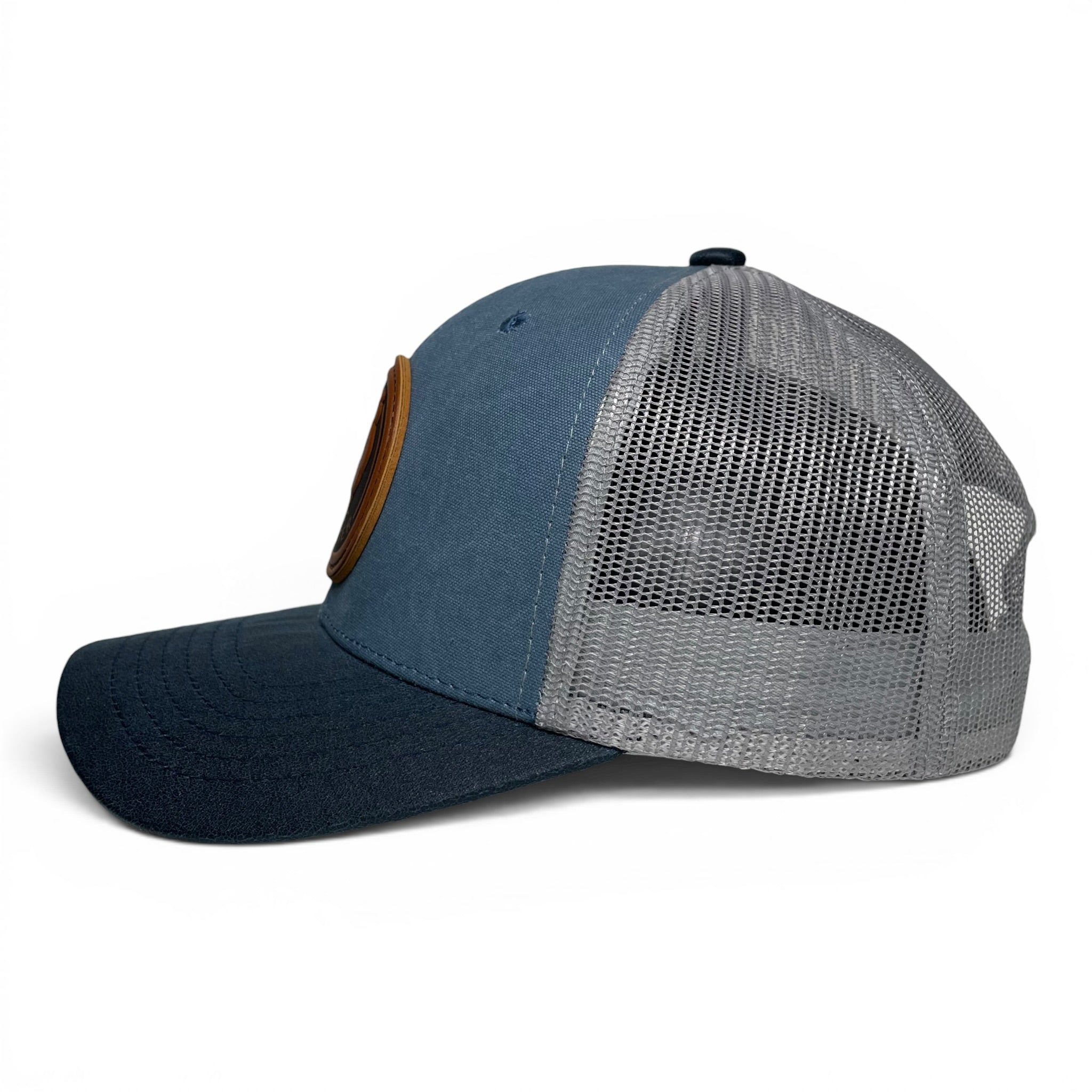 Mexico Rooster Leather Patch Trucker Hat – Canvas Curved Brim