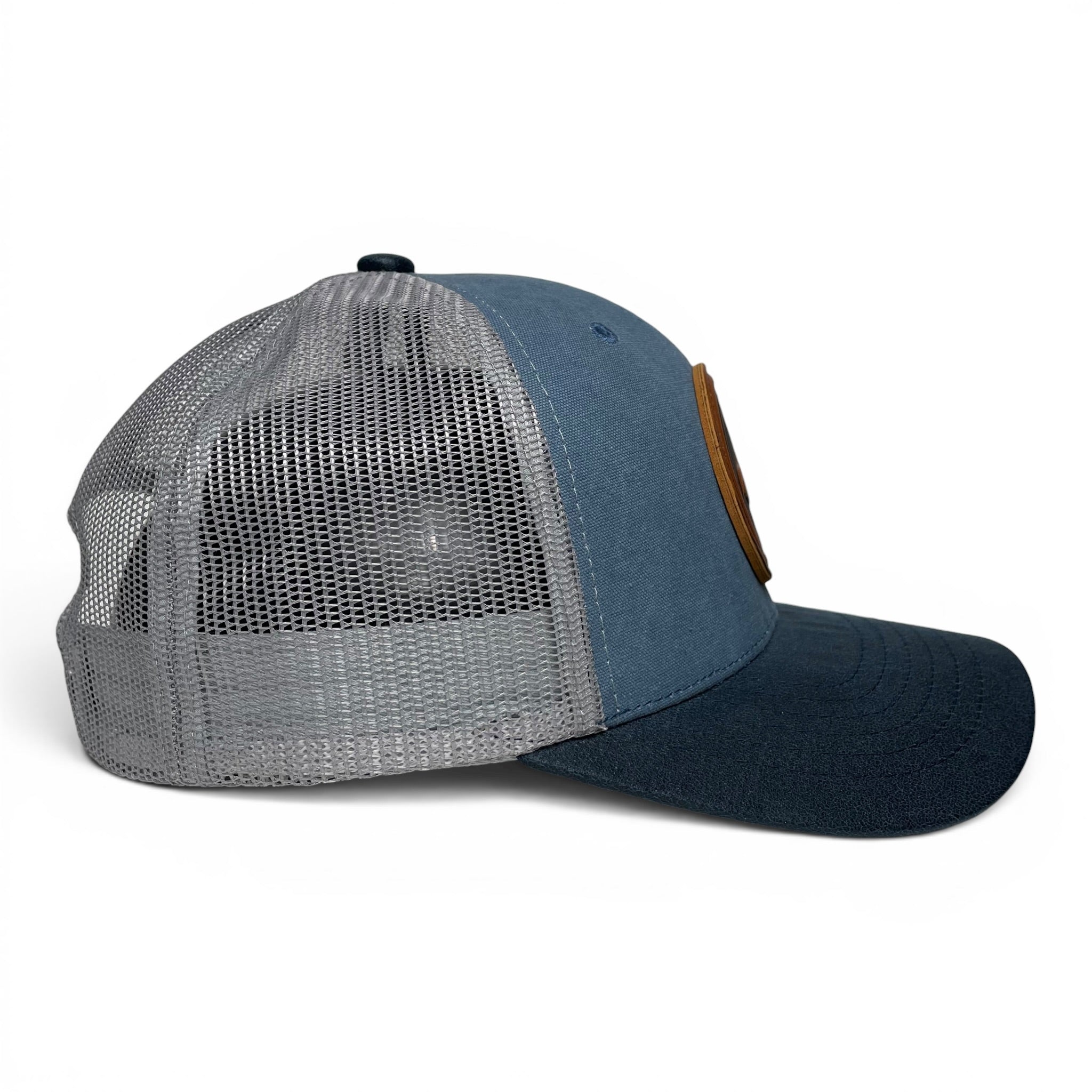 Mexico Rooster Leather Patch Trucker Hat – Canvas Curved Brim