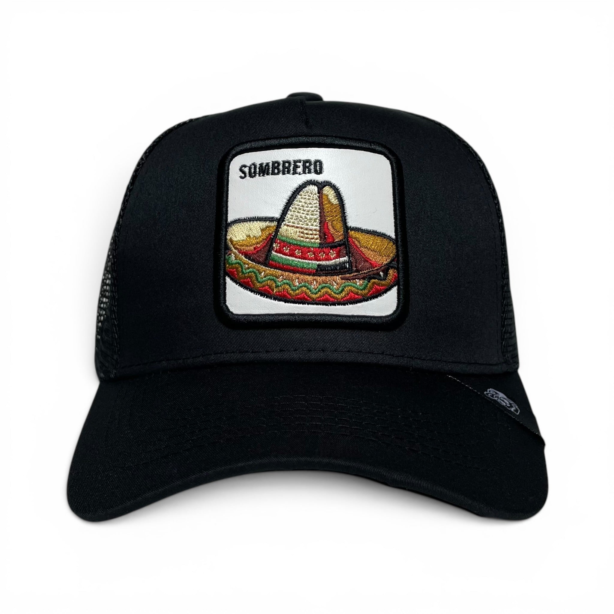 Mexican Sombrero Embroidered Patch Mesh Back Snapback Cap