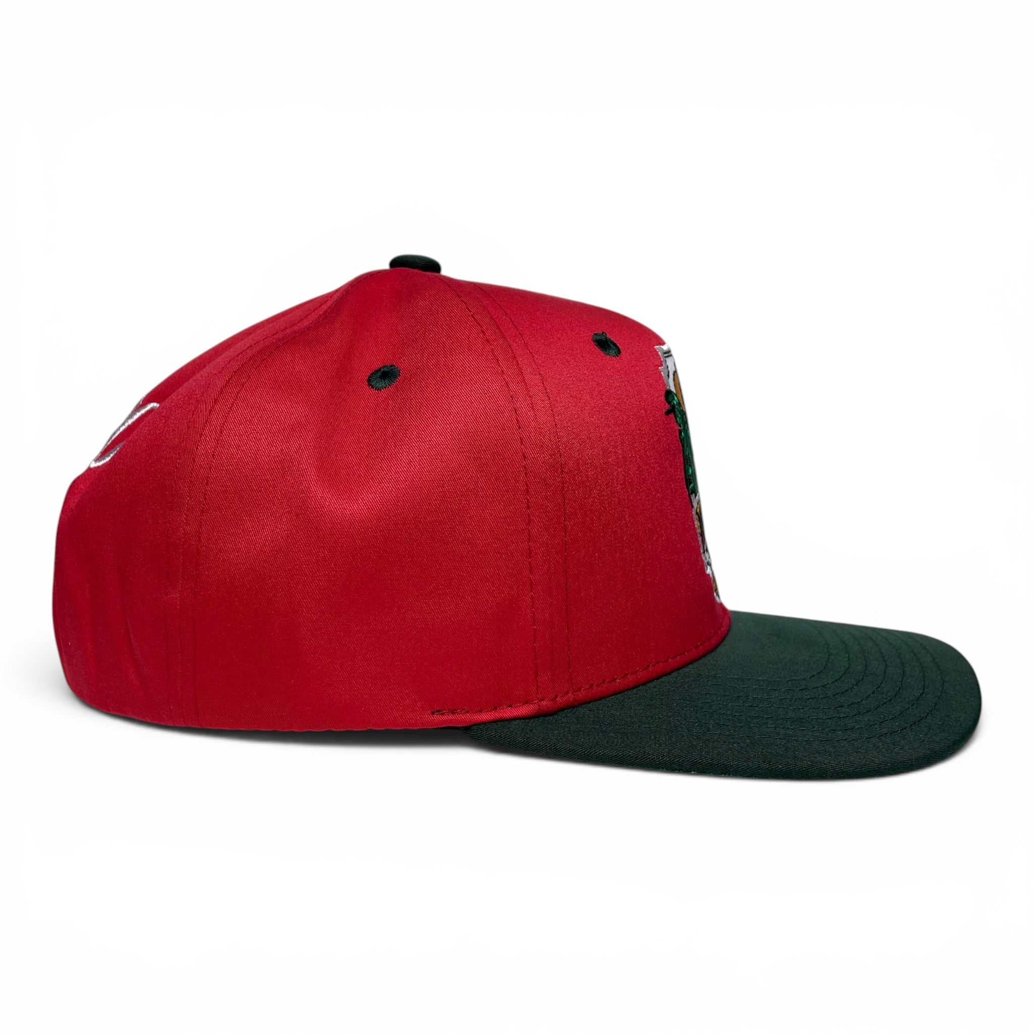 Mexico Michoacan Rooster Embroidered Snapback Baseball Cap, Red