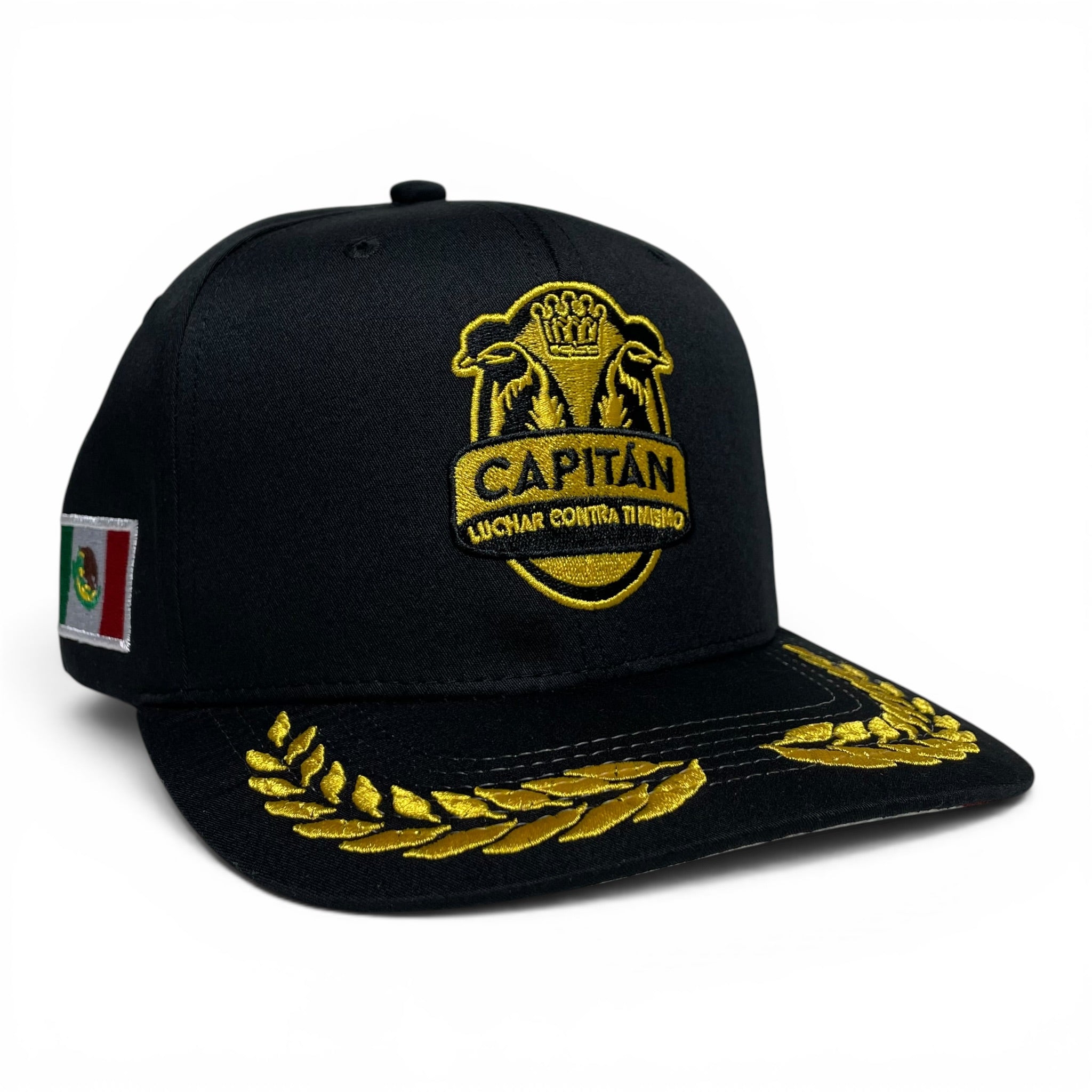 Mexico Flag Capitán Chicano Embroidered Snapback Flat Brim Cap