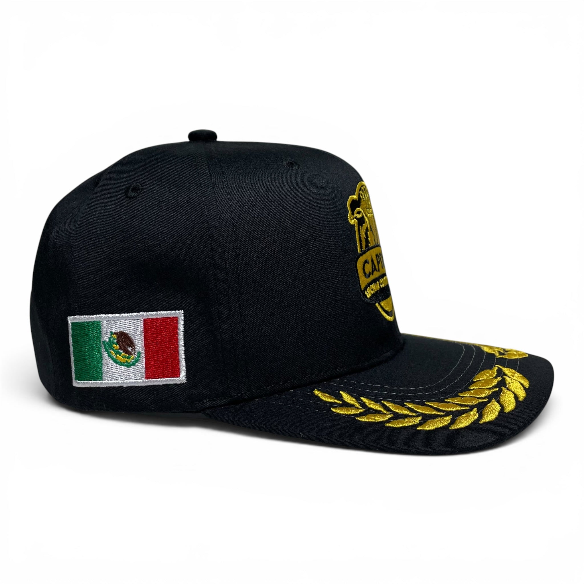 Mexico Flag Capitán Chicano Embroidered Snapback Flat Brim Cap