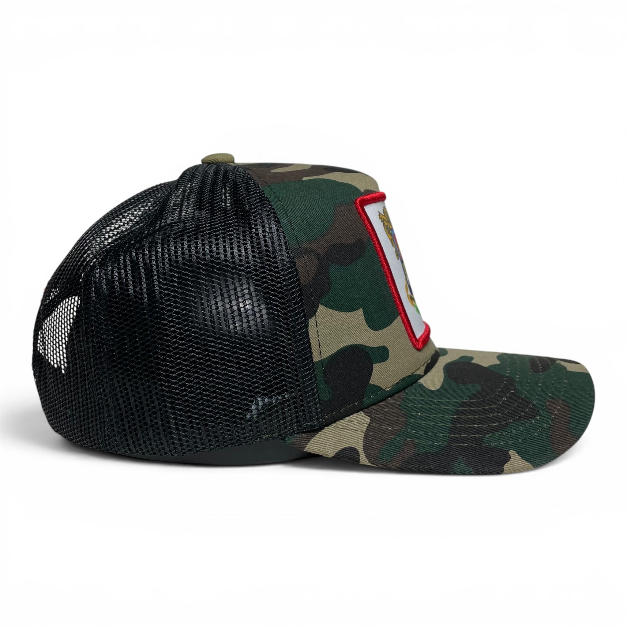 Mexico Michoacan Patch Camo Trucker Hat, Mesh Back, Snapback