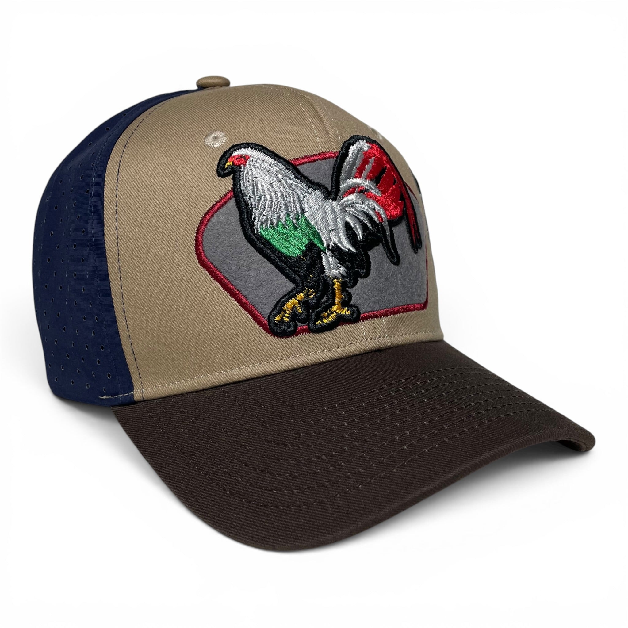 Mexican Rooster El Gallo Embroidered Snapback Cap Khaki Western