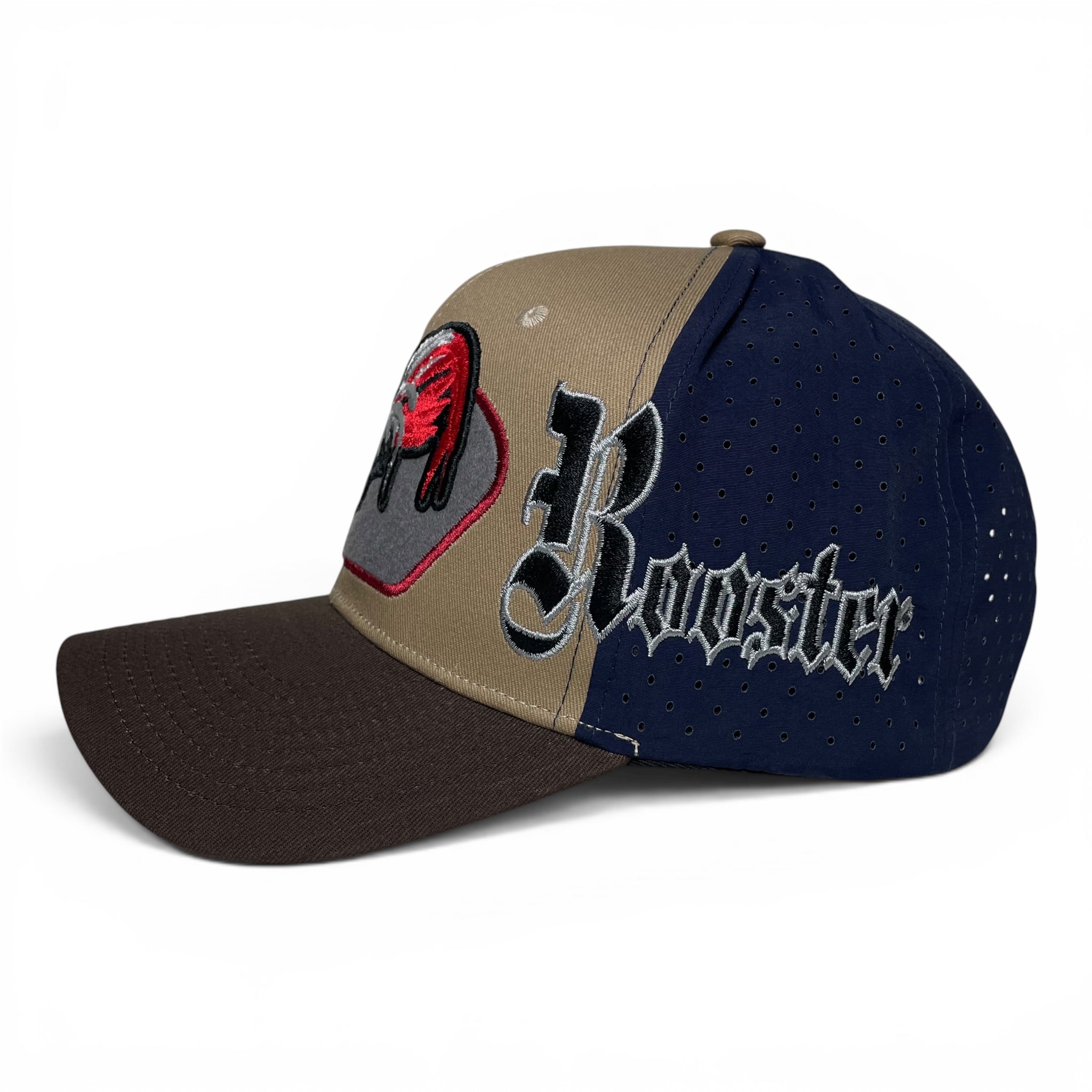 Mexican Rooster El Gallo Embroidered Snapback Cap Khaki Western