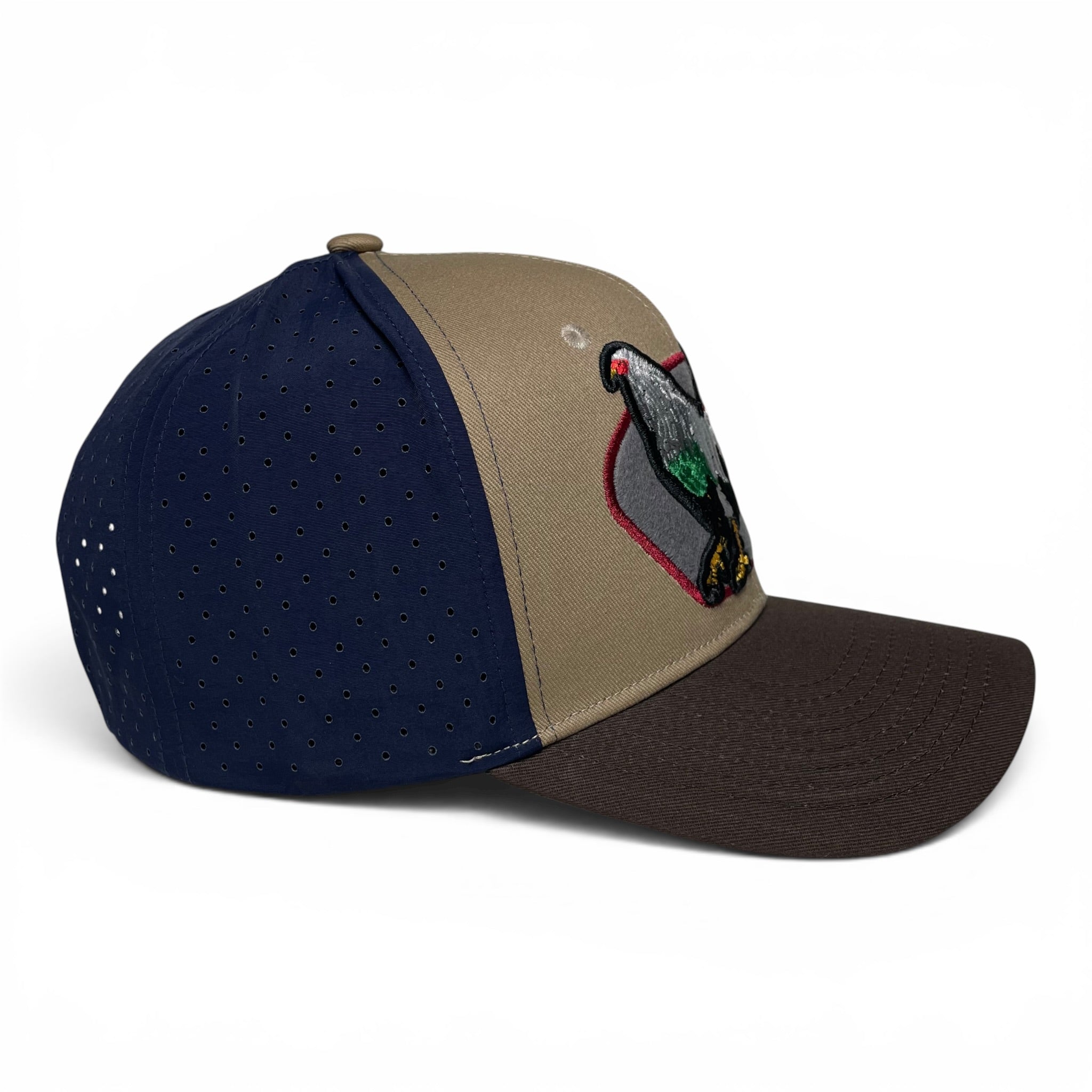 Mexican Rooster El Gallo Embroidered Snapback Cap Khaki Western