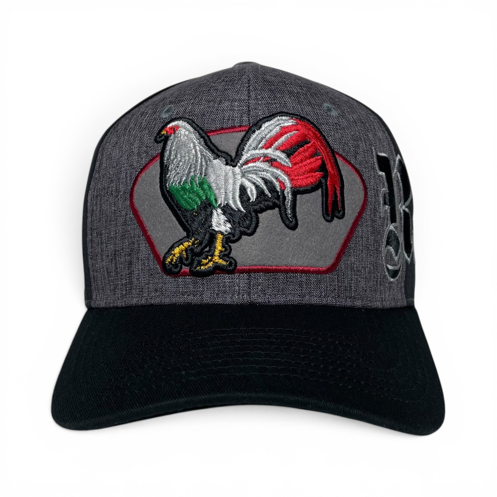 Mexican Rooster El Gallo Embroidered Snapback Cap Gray Western