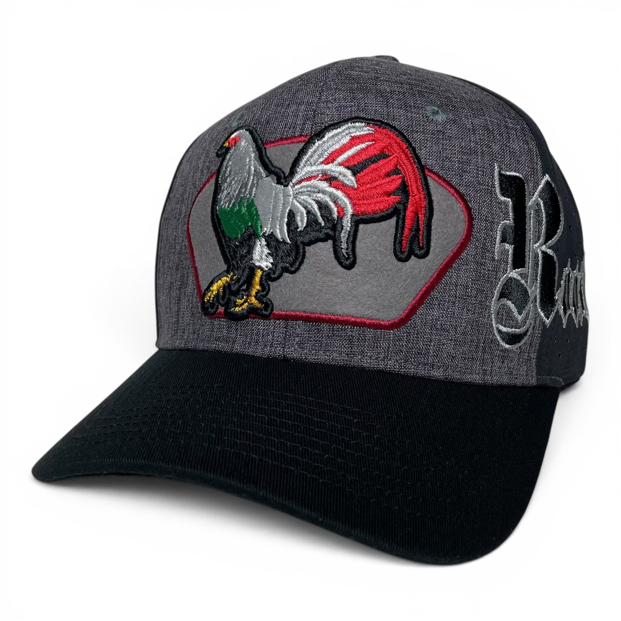 Mexican Rooster El Gallo Embroidered Snapback Cap Gray Western