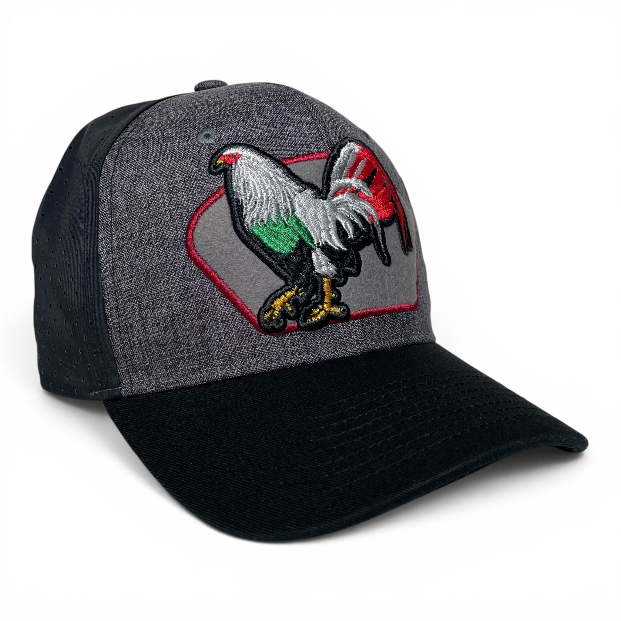 Mexican Rooster El Gallo Embroidered Snapback Cap Gray Western