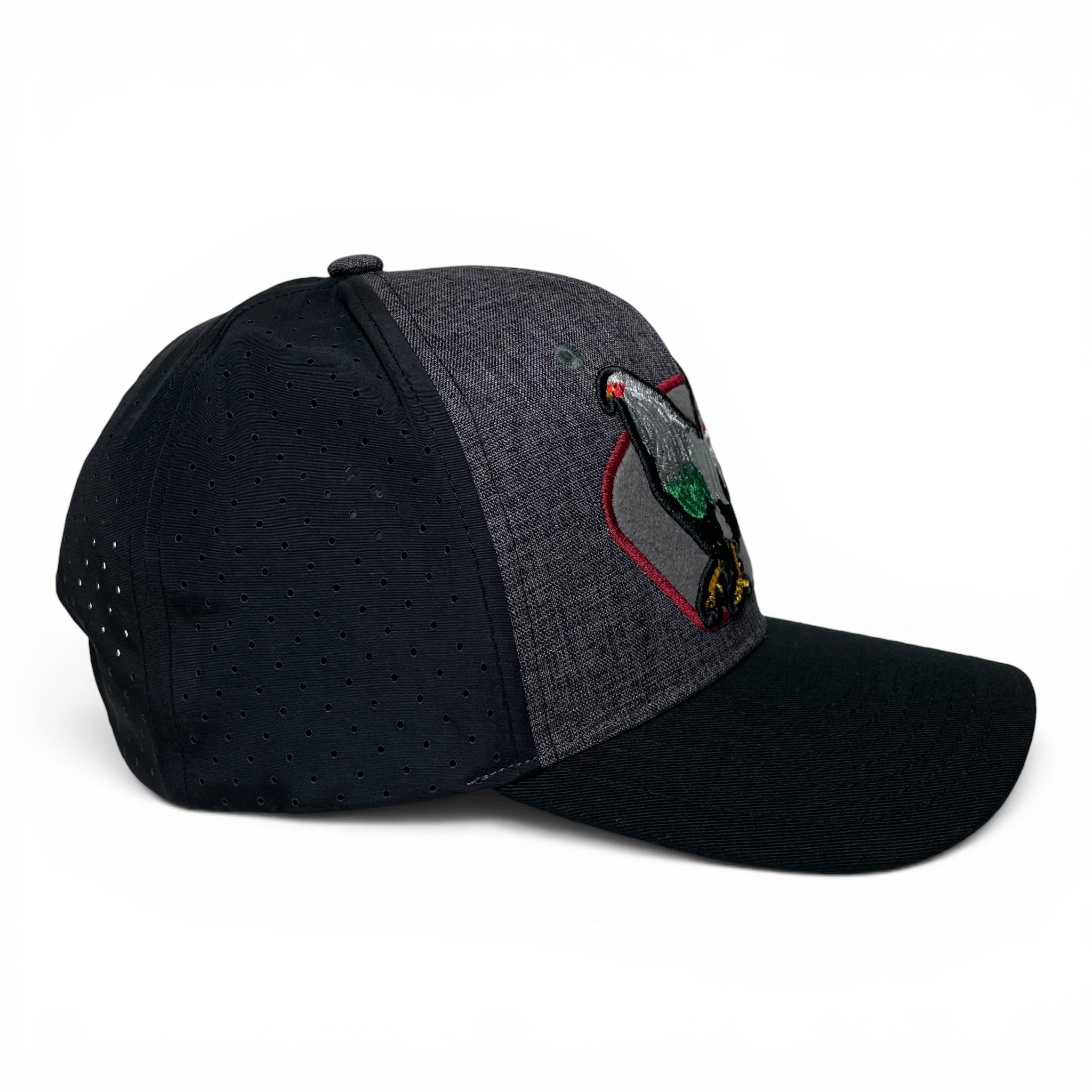 Mexican Rooster El Gallo Embroidered Snapback Cap Gray Western