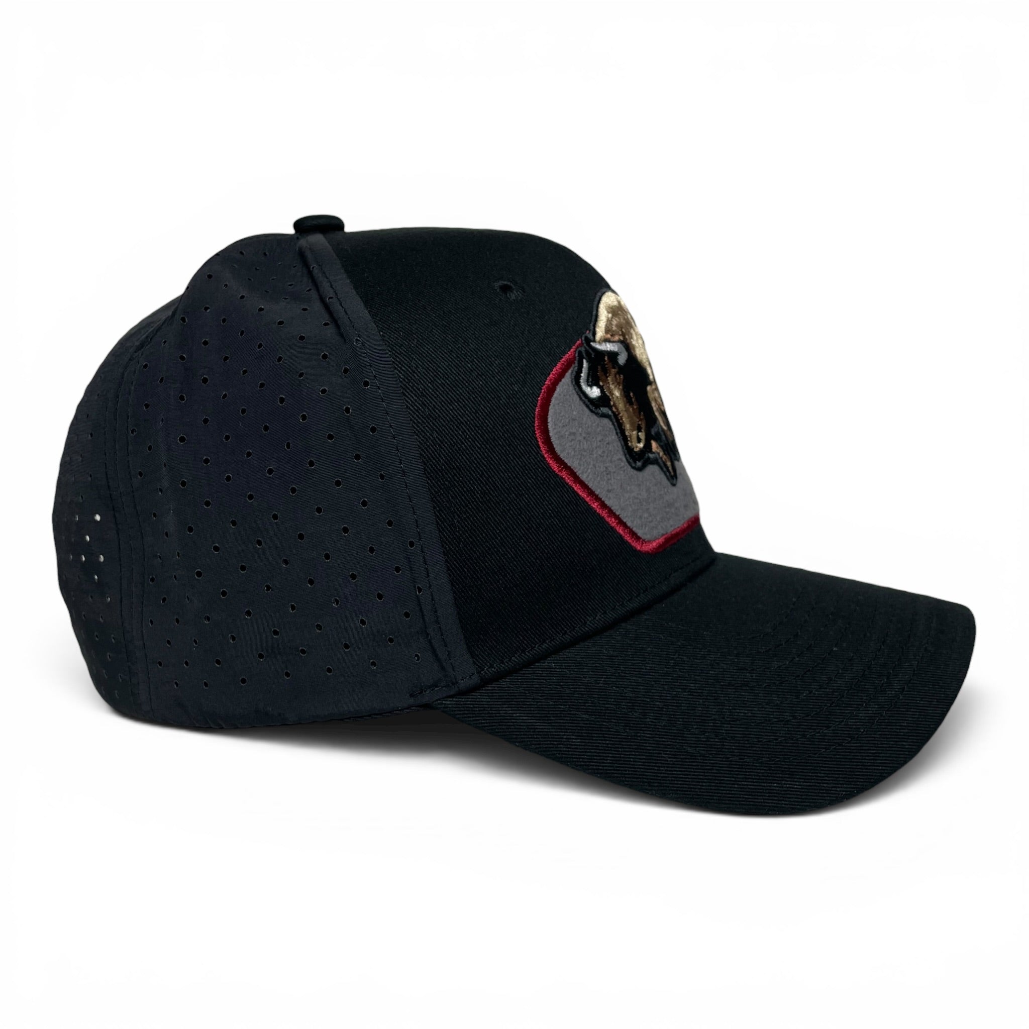 Bull Embroidered Western Rodeo Style Snapback Cap Black