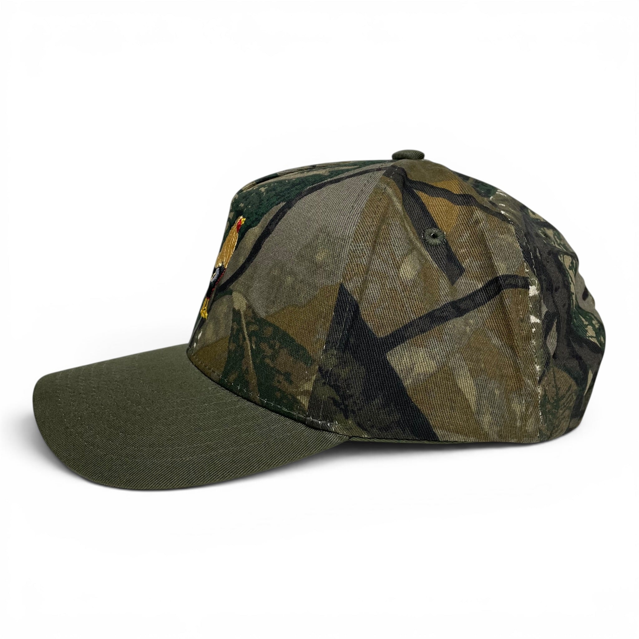 Rooster Embroidered woodland camo Adjustable Curved Brim Baseball Cap