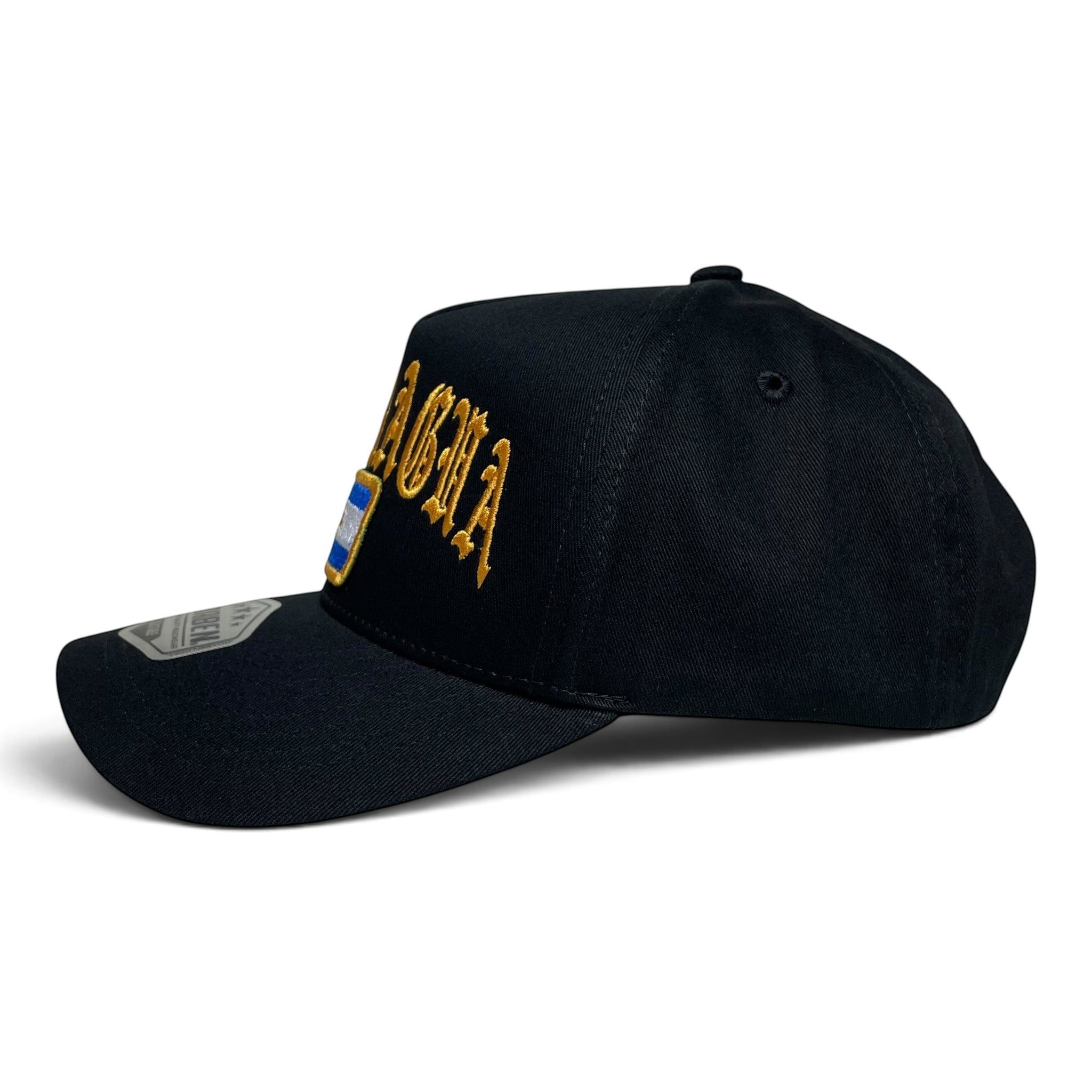 Nicaragua Embroidered Black Adjustable Curved Brim Baseball Cap