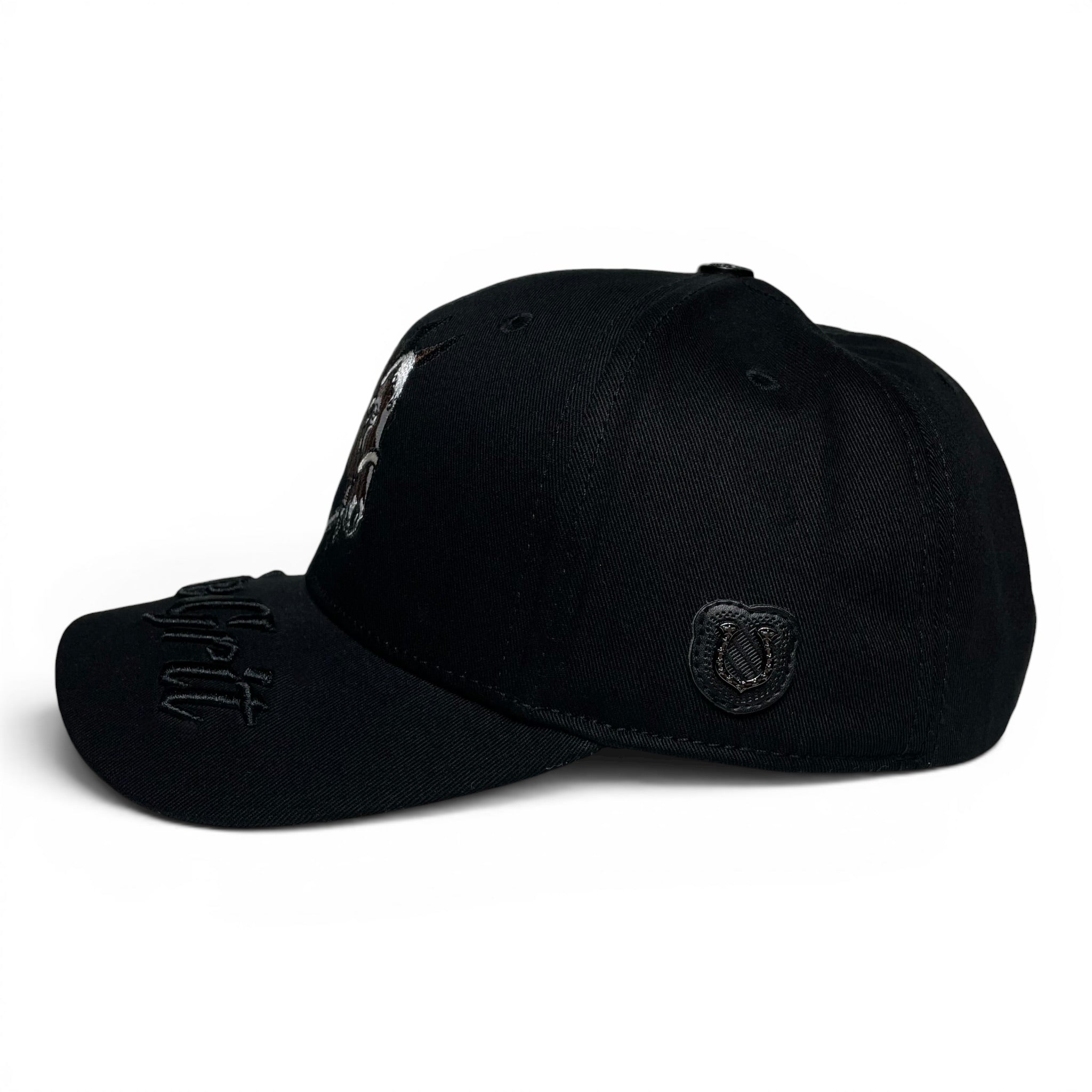 True Grit 3D Embroidered Horse & Horseshoe Emblem Black Baseball Hat