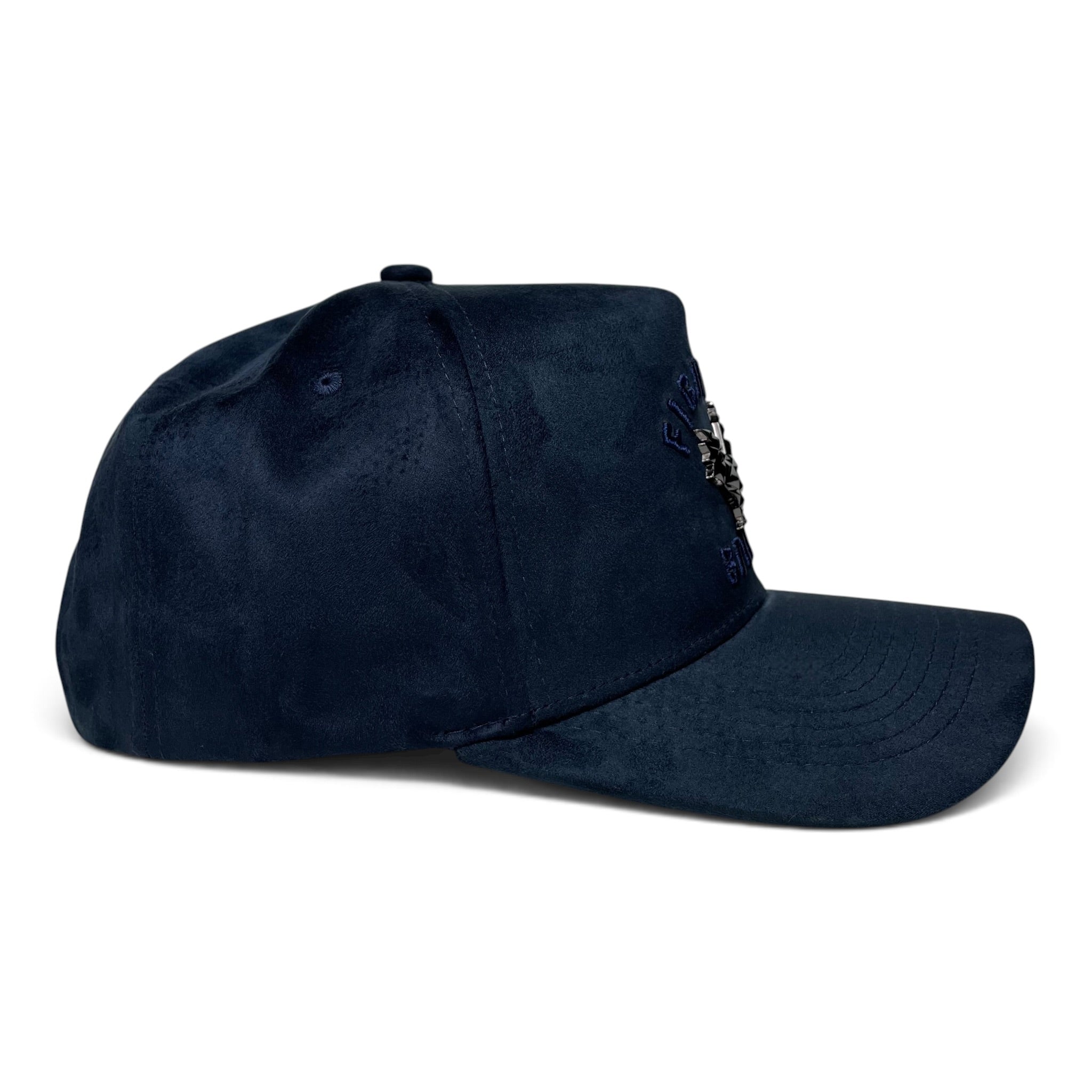 Rooster Emblem Suede Baseball Hat with Fighting Spirit Embroidery Curved Brim