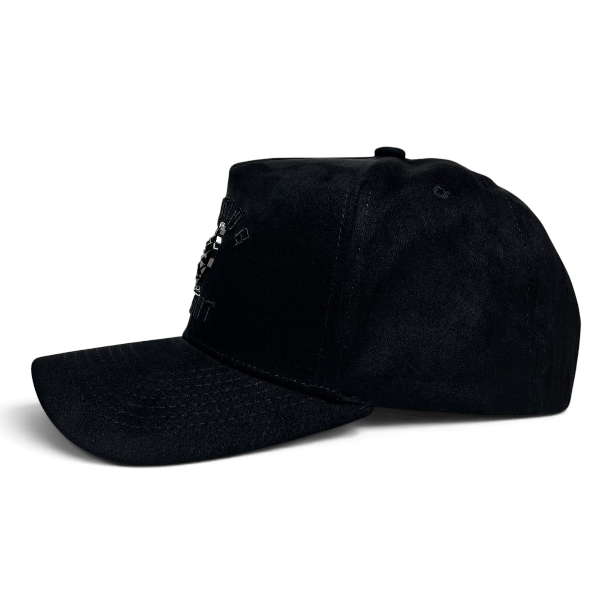 Rooster Emblem Suede Baseball Hat with Fighting Spirit Embroidery