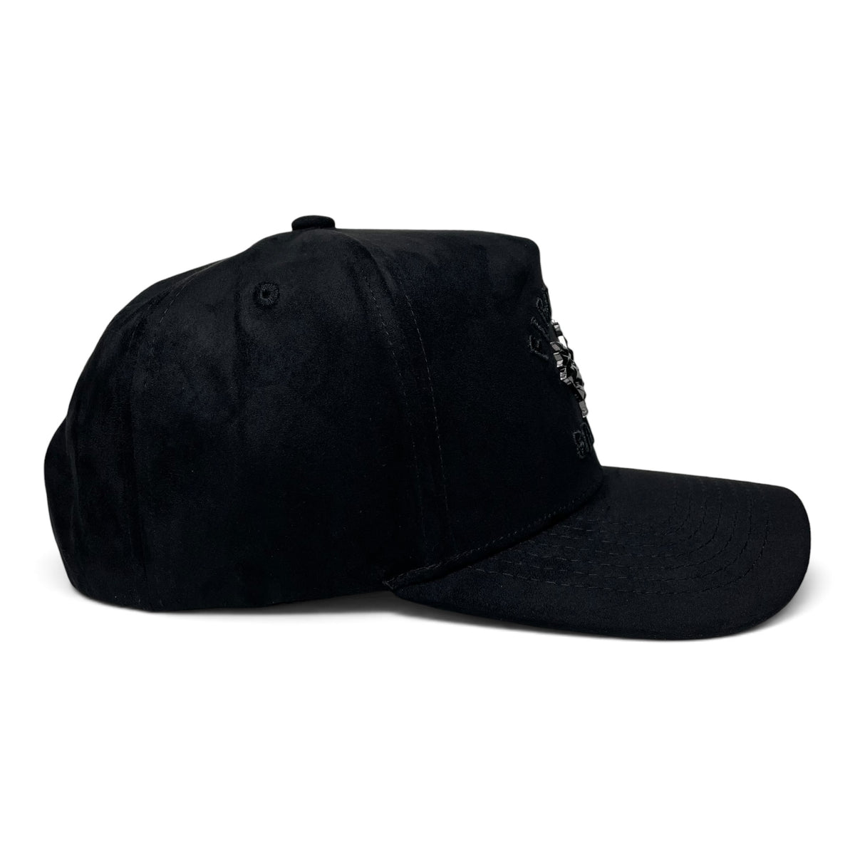 Rooster Emblem Suede Baseball Hat with Fighting Spirit Embroidery