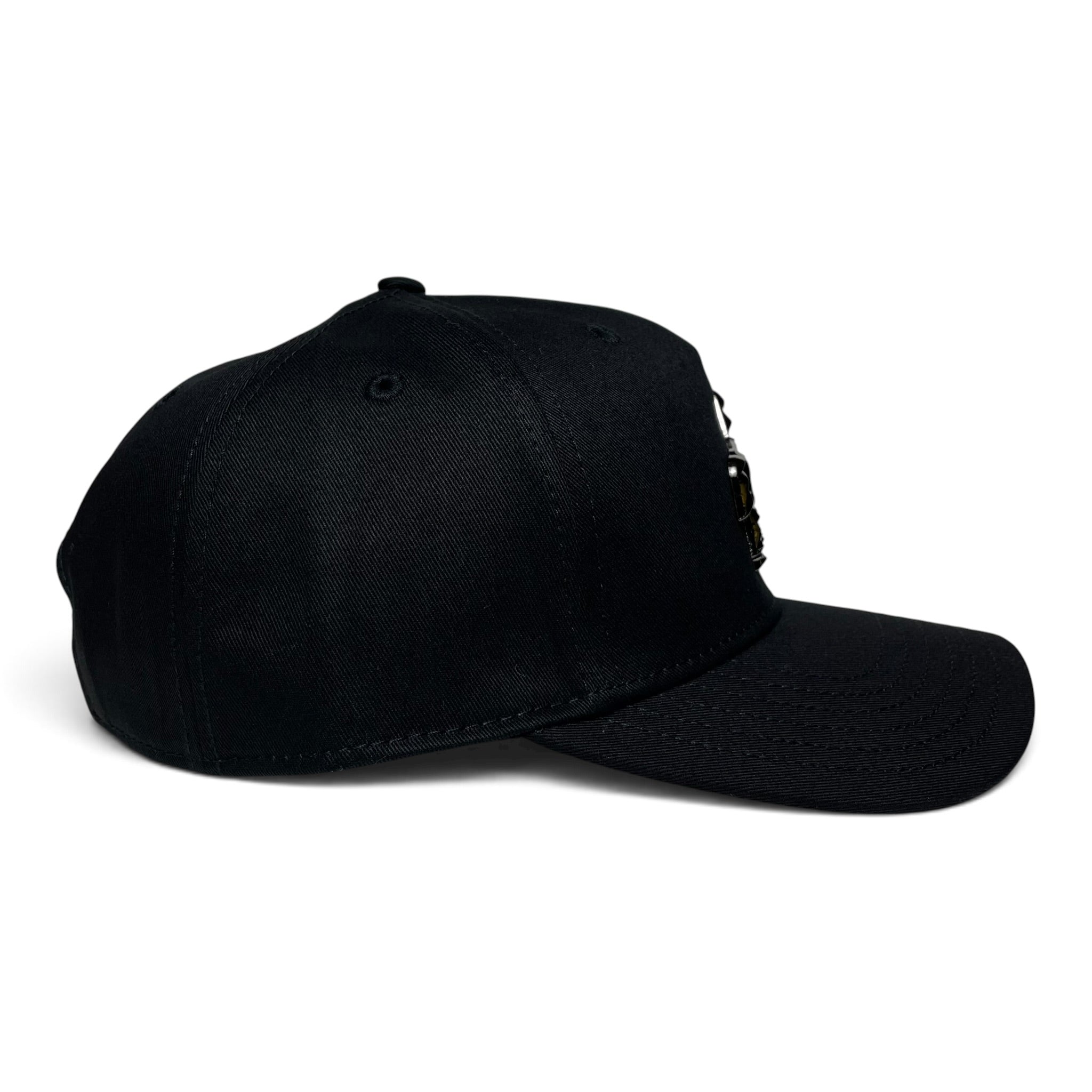 Horse & Free Spirit Emblem Black Western Baseball Cap Curved Visor