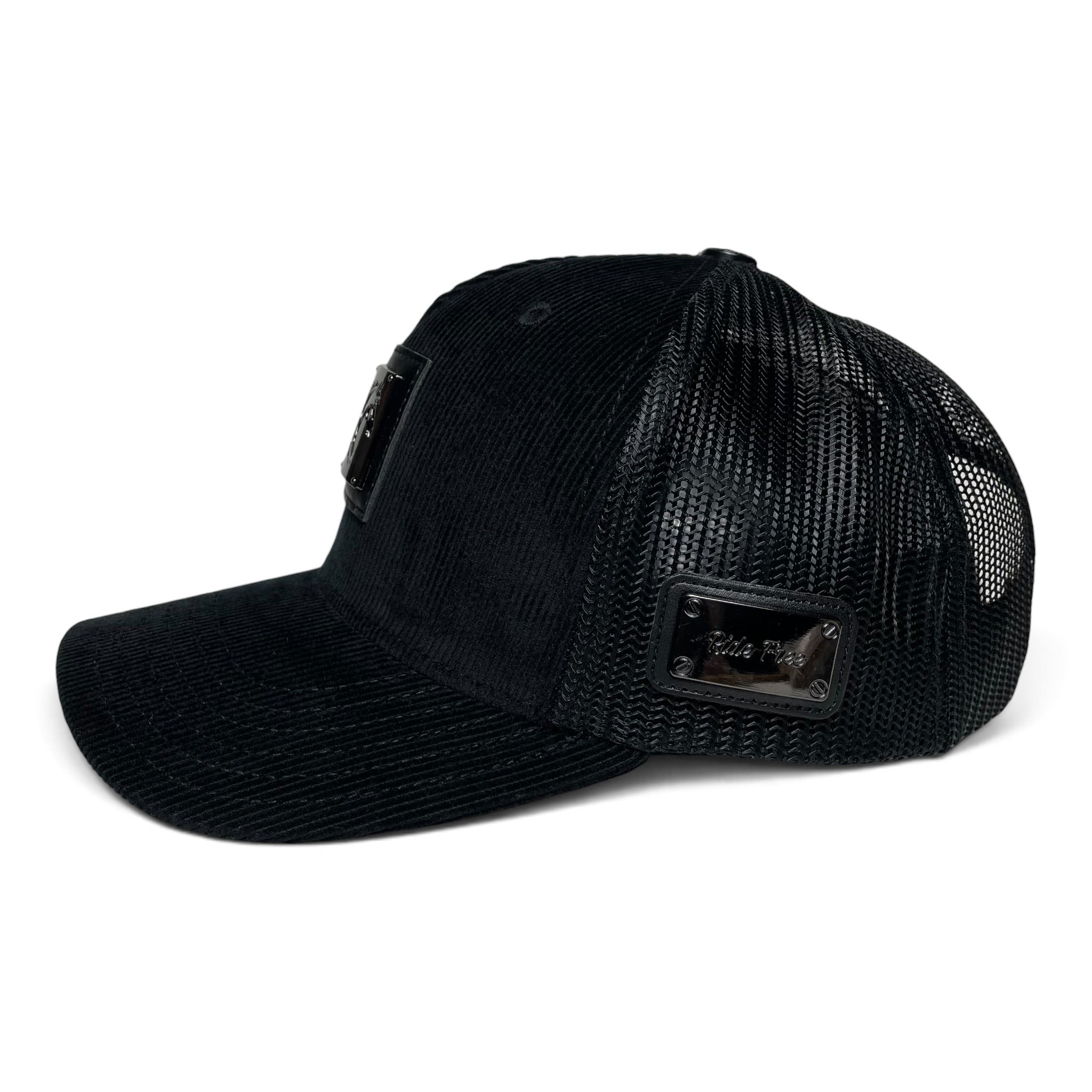 Horse & Ride Free Emblem Black Corduroy Western Baseball Cap