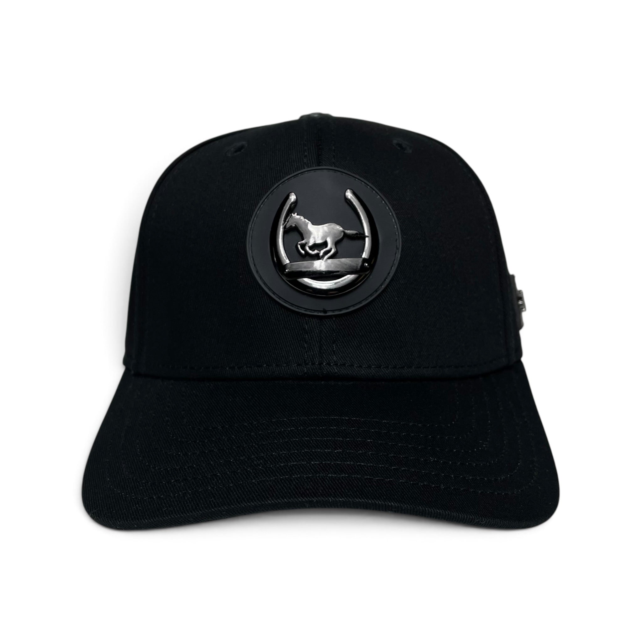 Horse, Horseshoe & Ride Free Emblem Black Western Baseball Cap