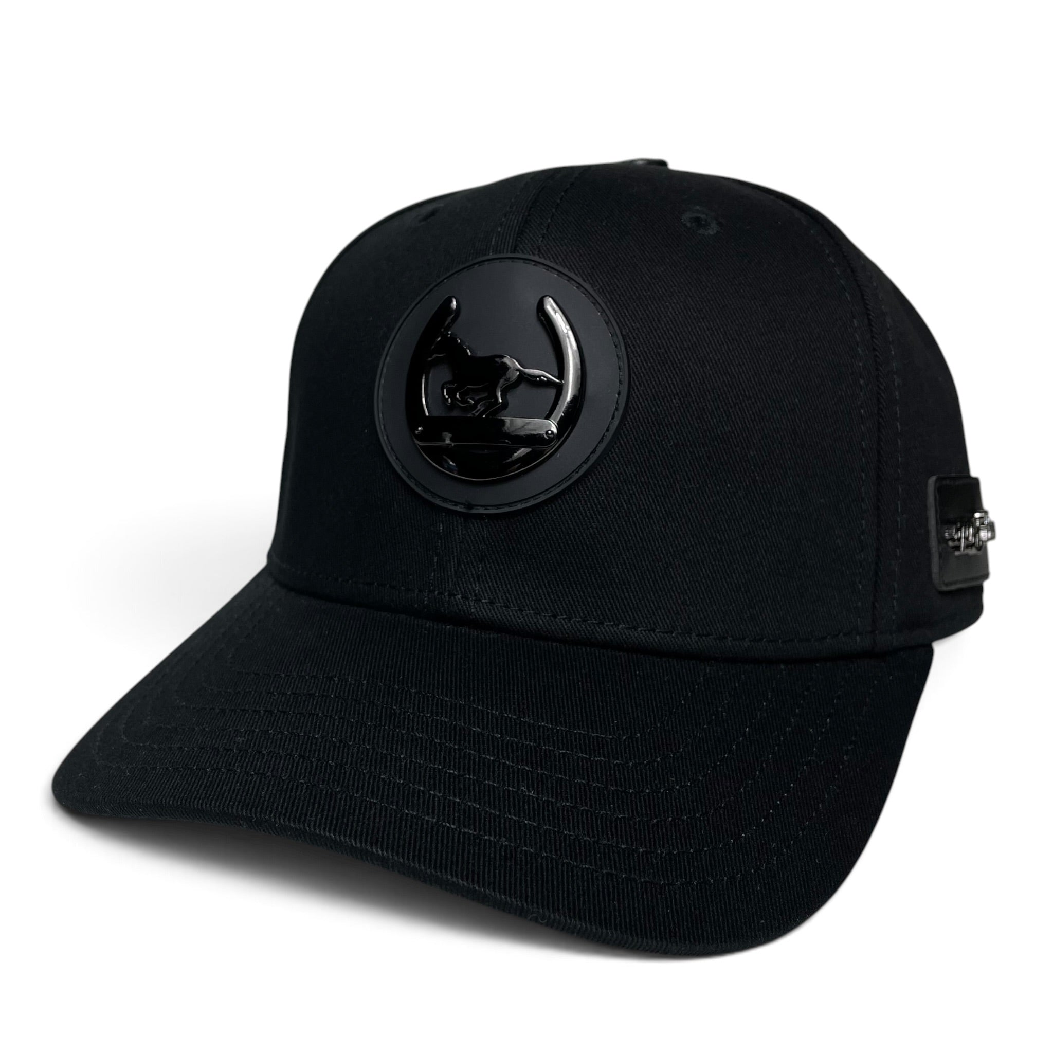 Horse, Horseshoe & Ride Free Emblem Black Western Baseball Cap