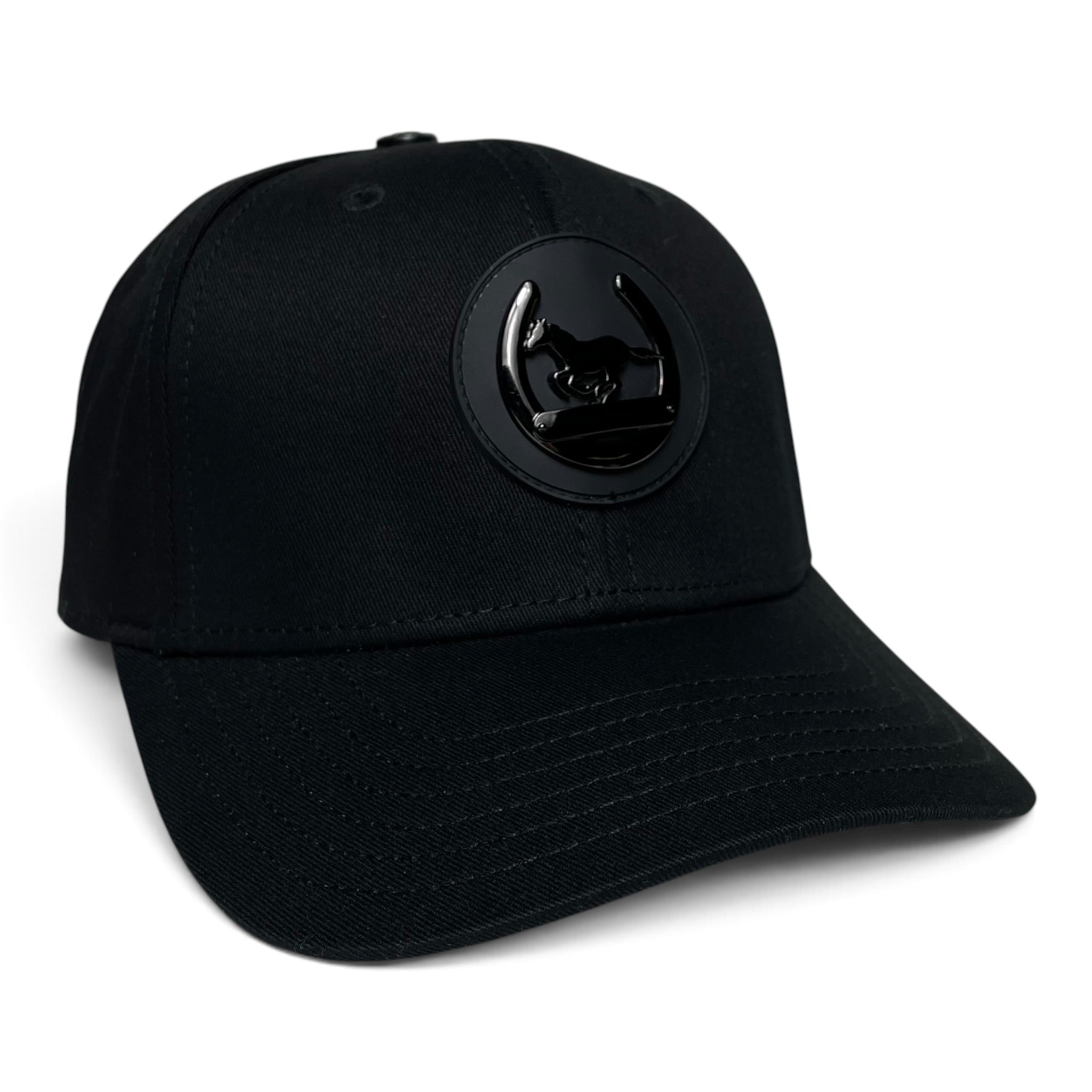 Horse, Horseshoe & Ride Free Emblem Black Western Baseball Cap