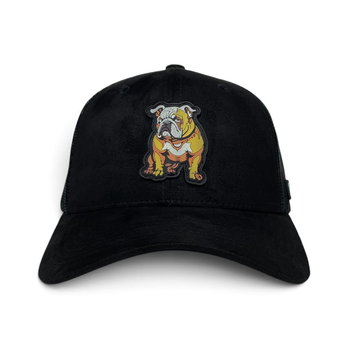 Bulldog Rubber Patch Baseball Snapback Hat with Mesh Back