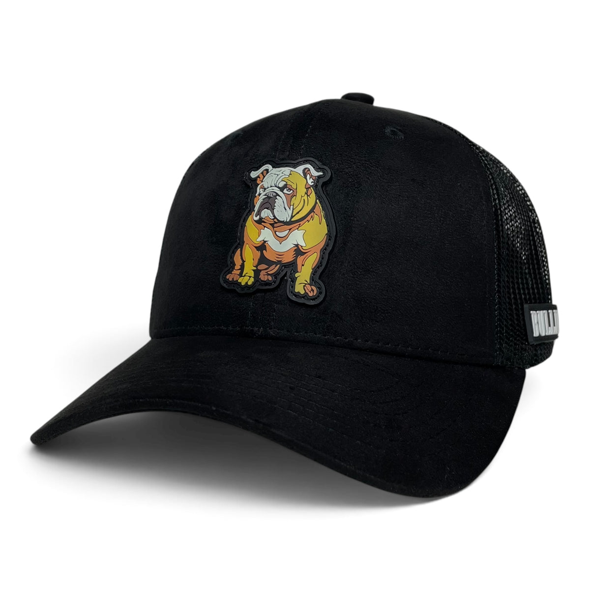 Bulldog Rubber Patch Baseball Snapback Hat with Mesh Back