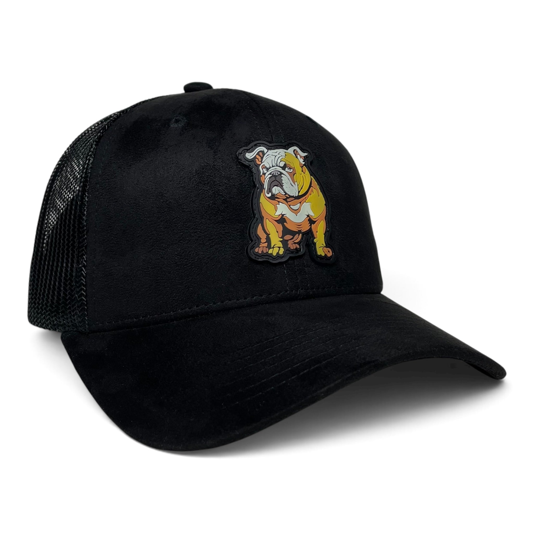 Bulldog Rubber Patch Baseball Snapback Hat with Mesh Back